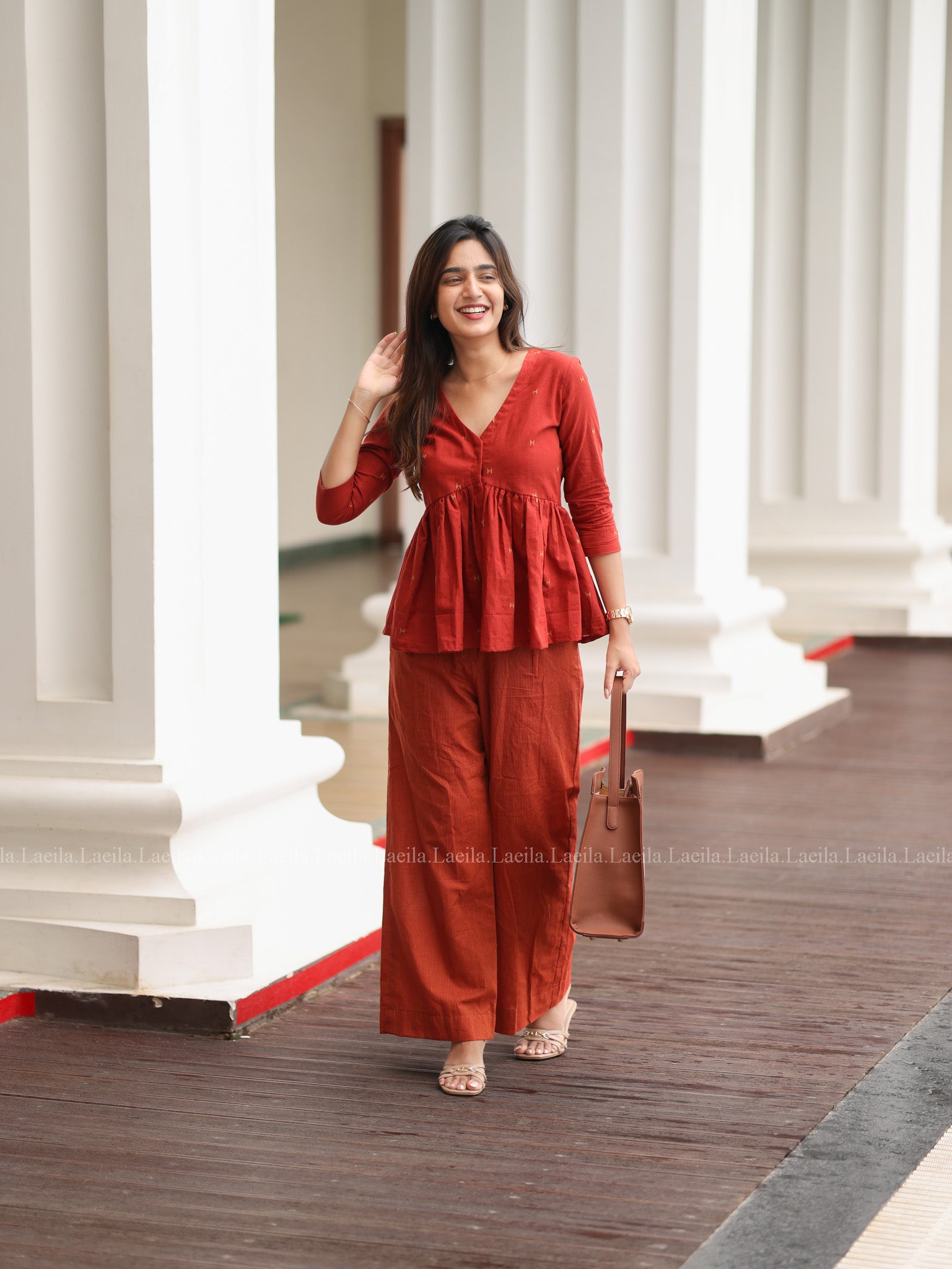 Maroon Hayati Coord set