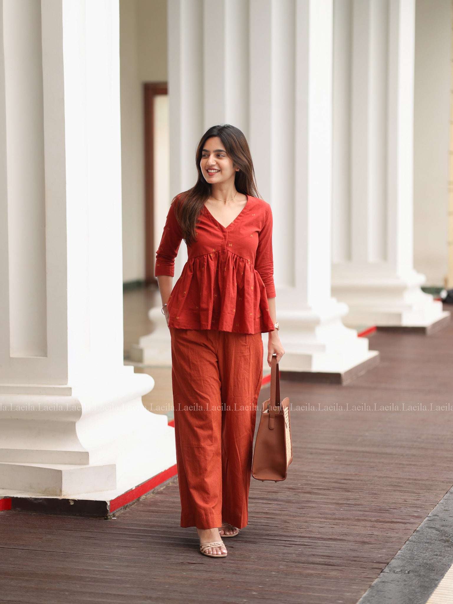 Maroon Hayati Coord set