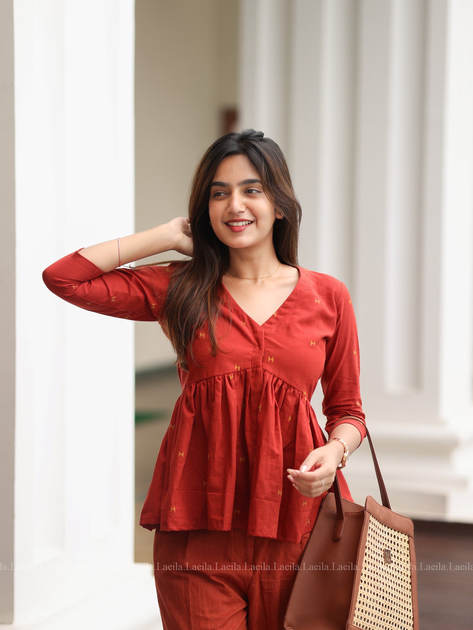 Maroon Hayati Coord set