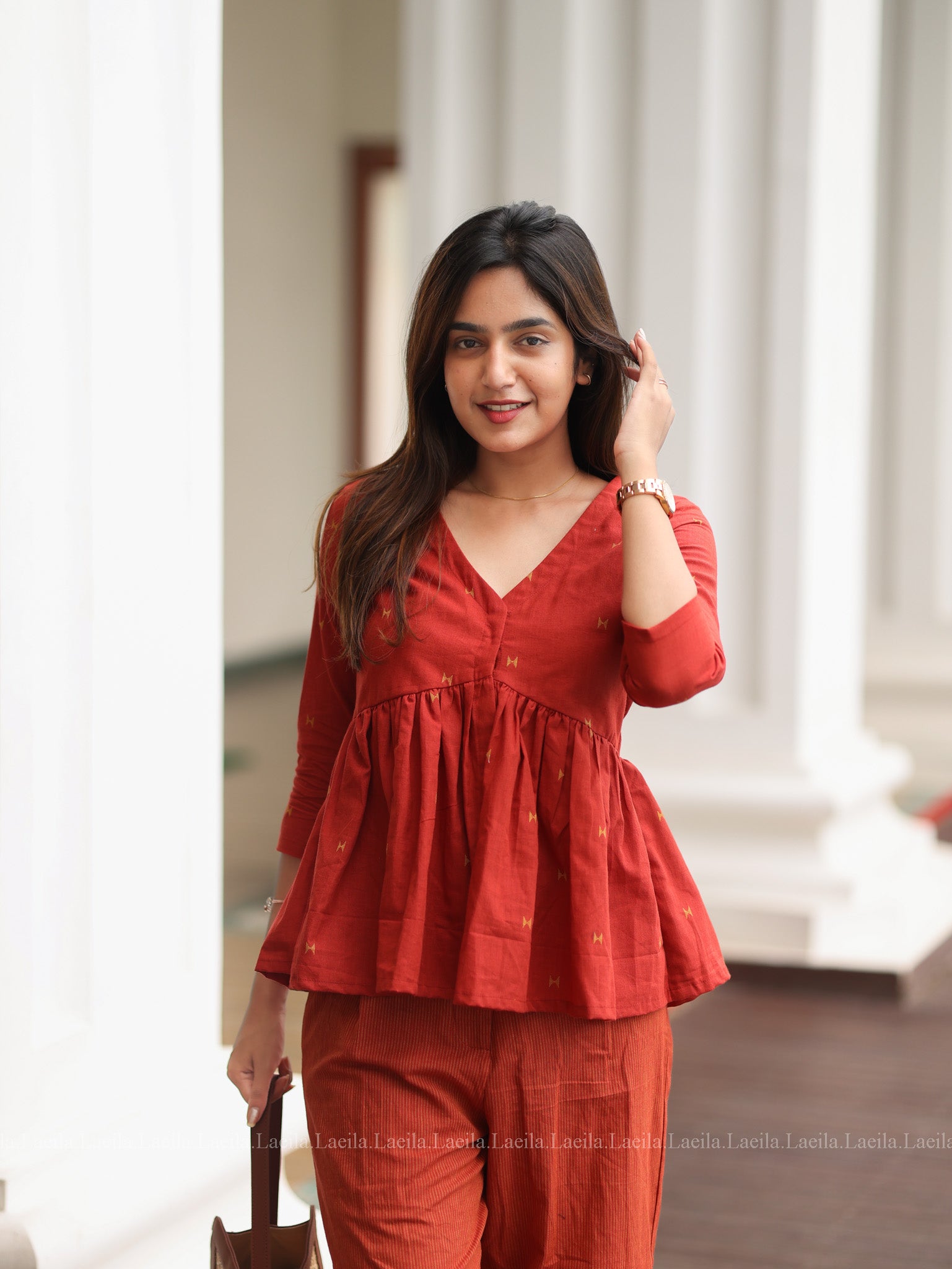 Maroon Hayati Coord set