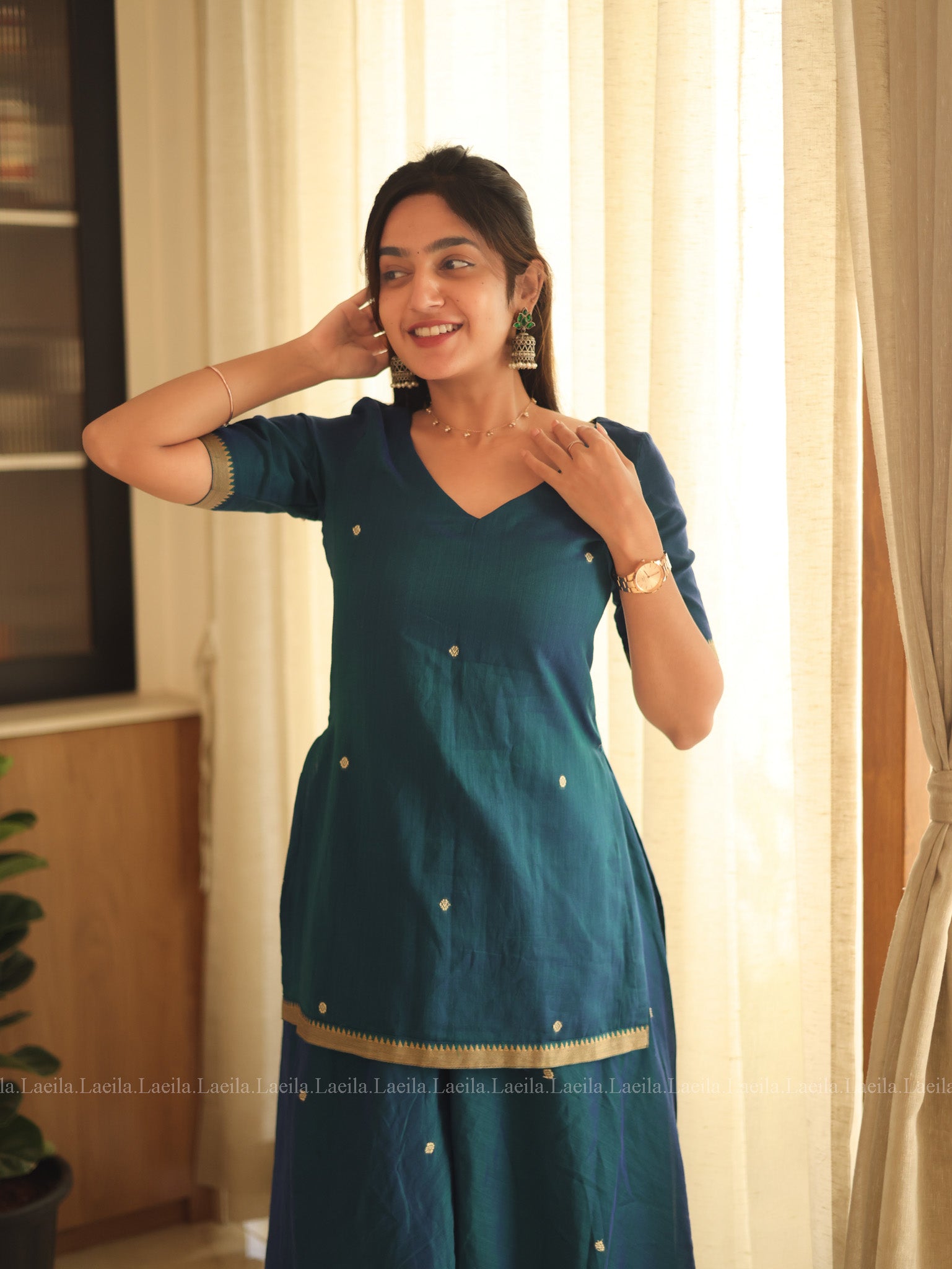 Blue short top & Palazzo Pant