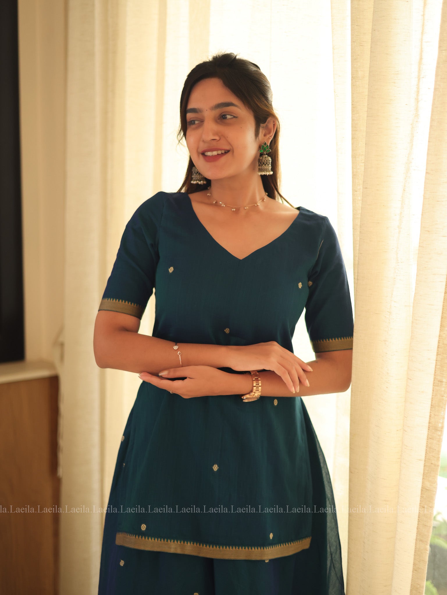 Blue short top & Palazzo Pant