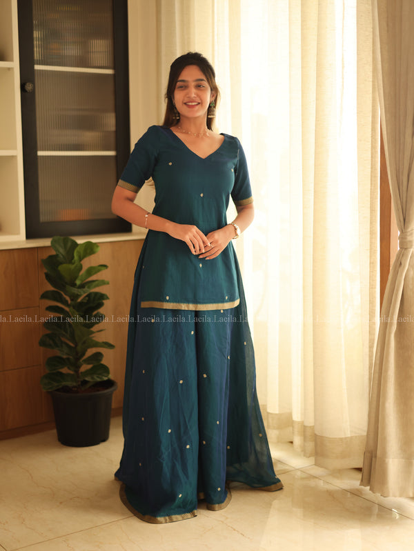 Blue short top & Palazzo Pant