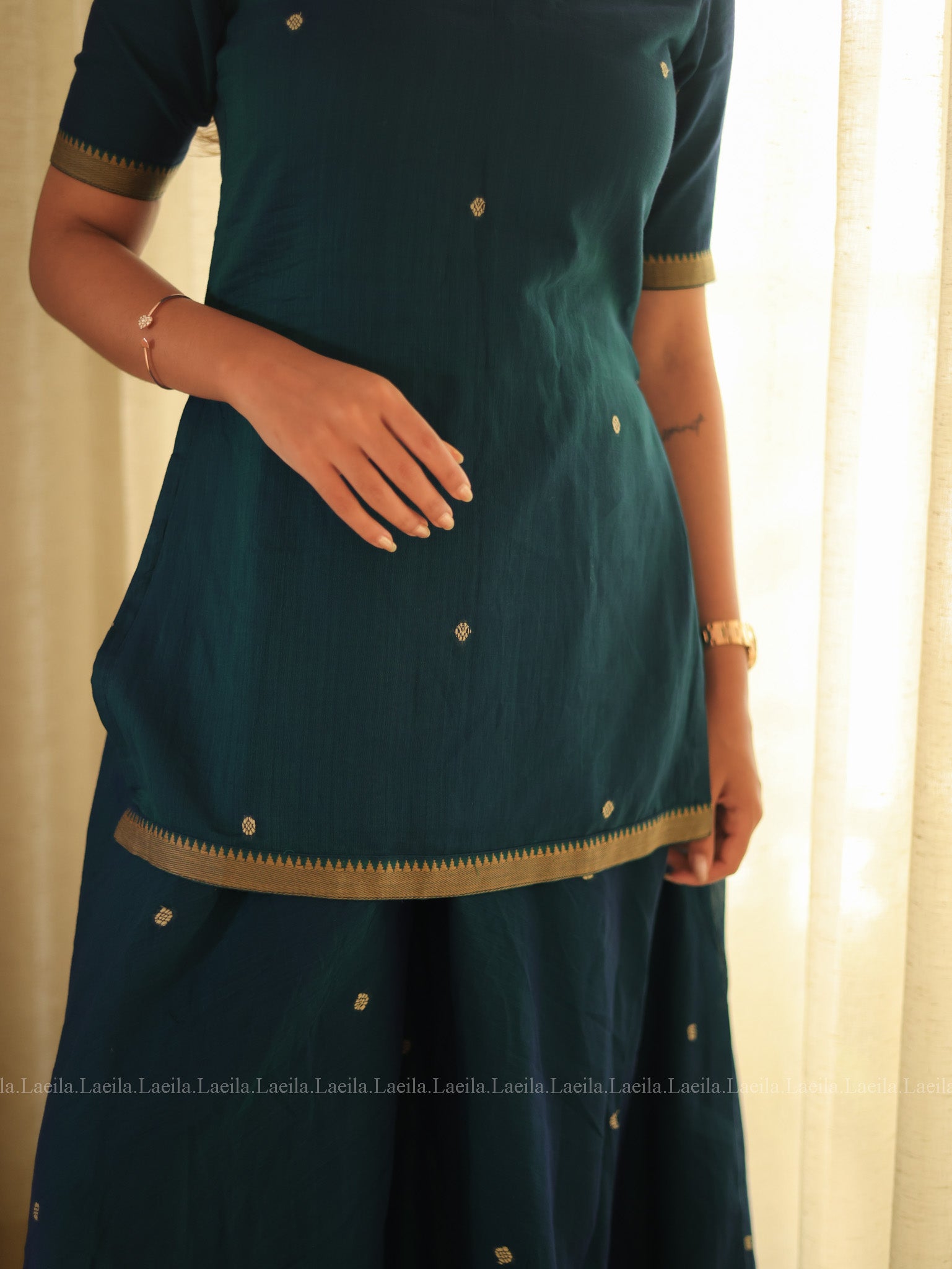 Blue short top & Palazzo Pant