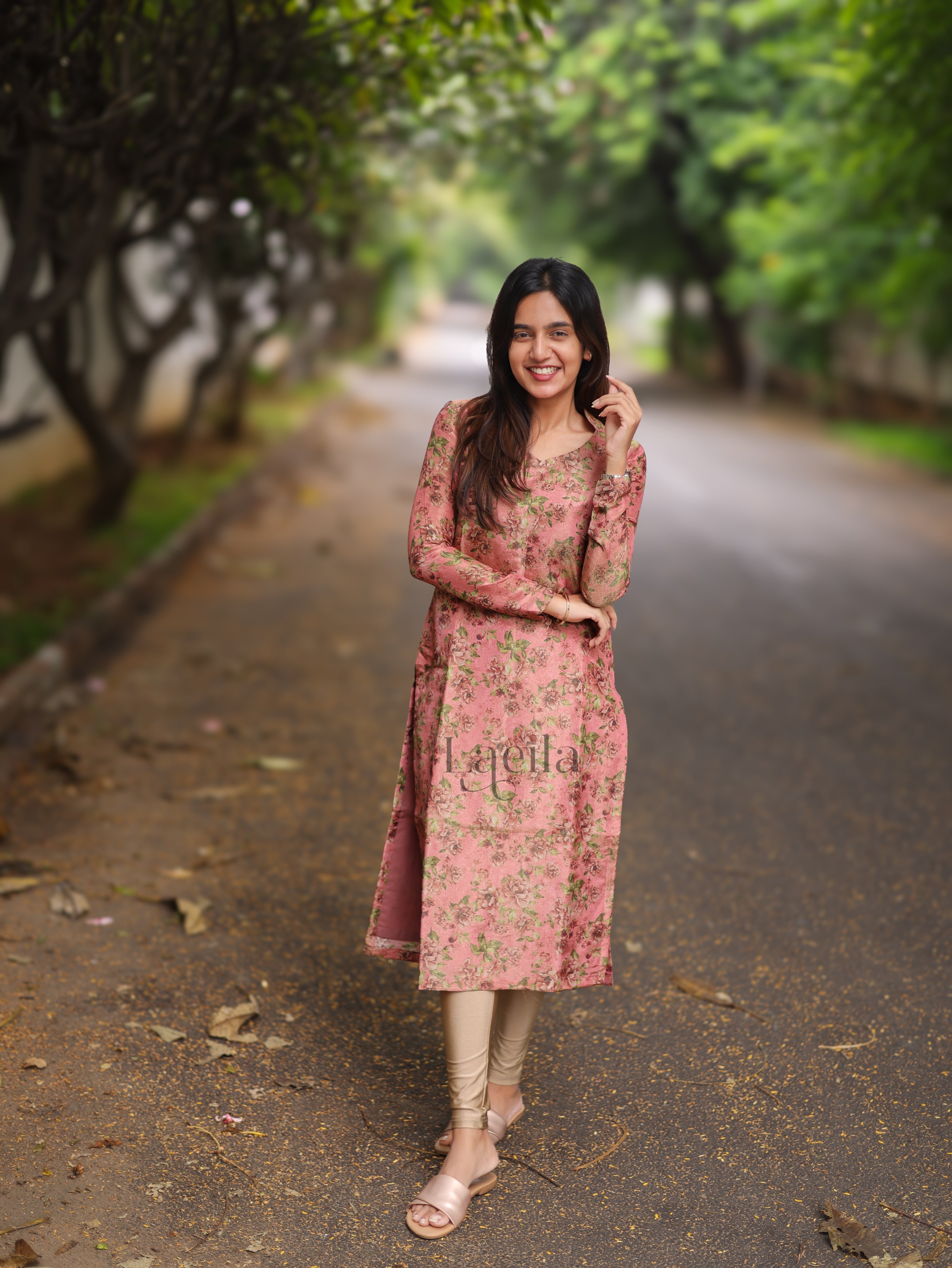 Coral Tissue Floral Top