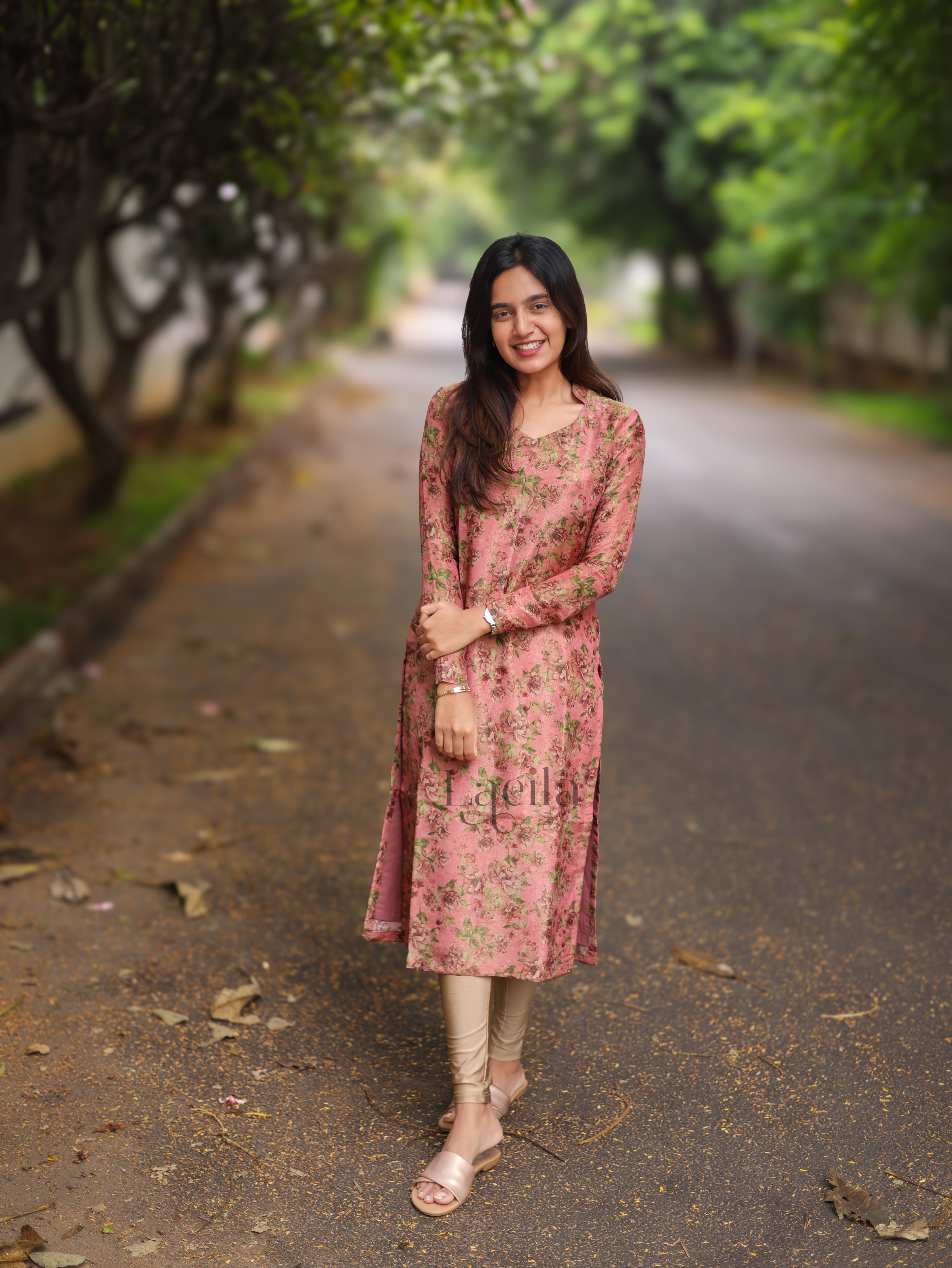 Coral Tissue Floral Top