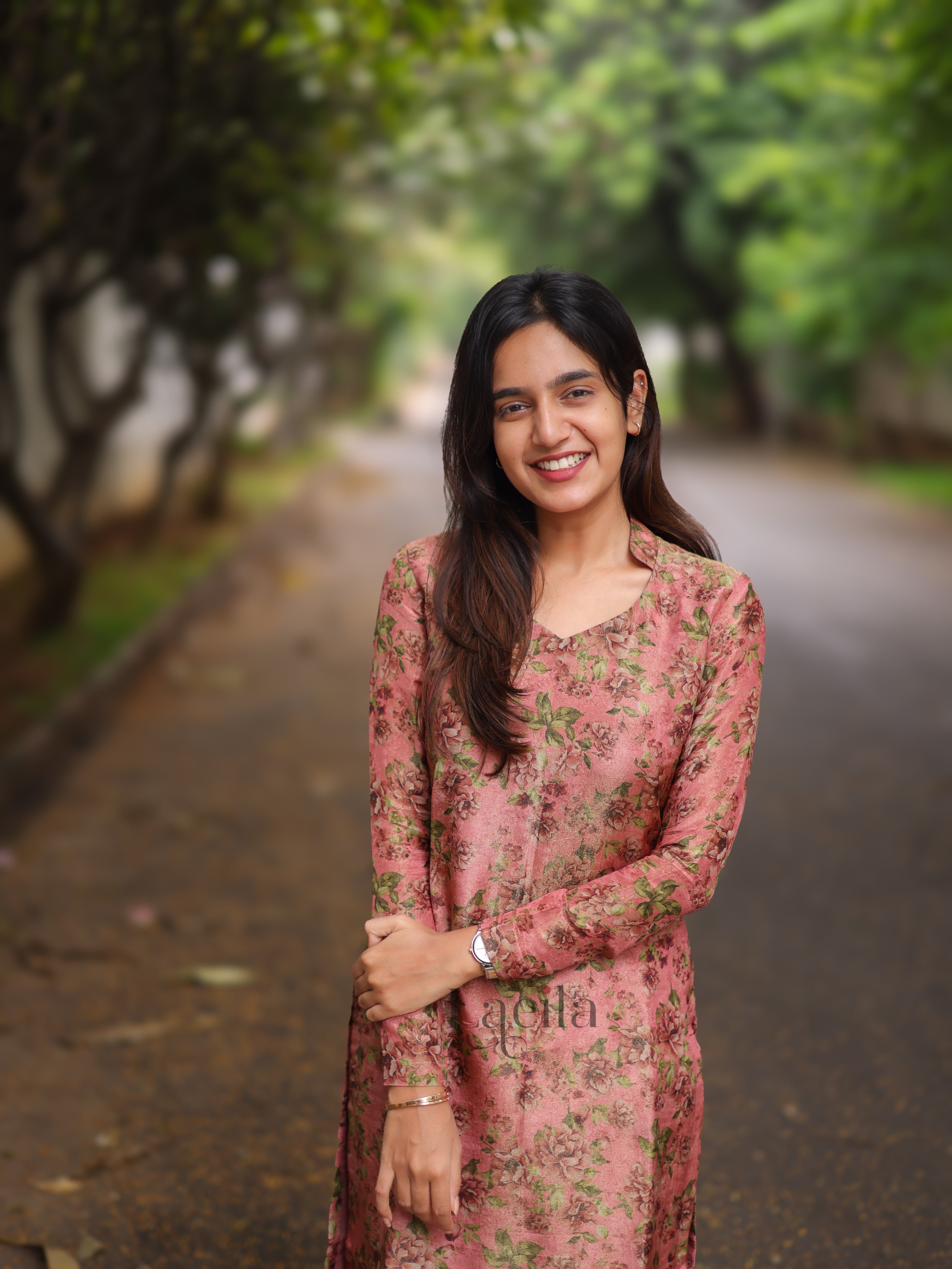 Coral Tissue Floral Top