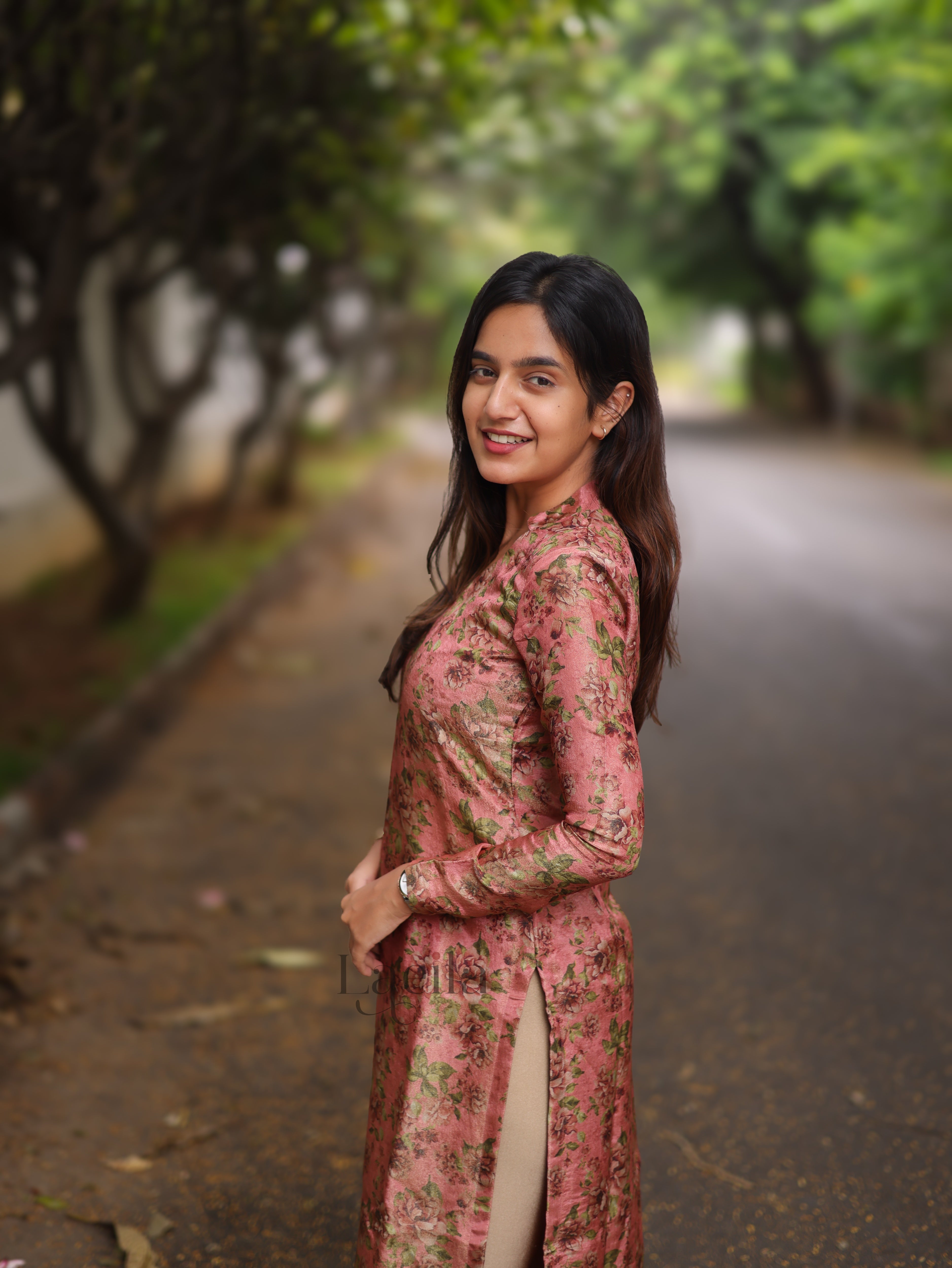 Coral Tissue Floral Top