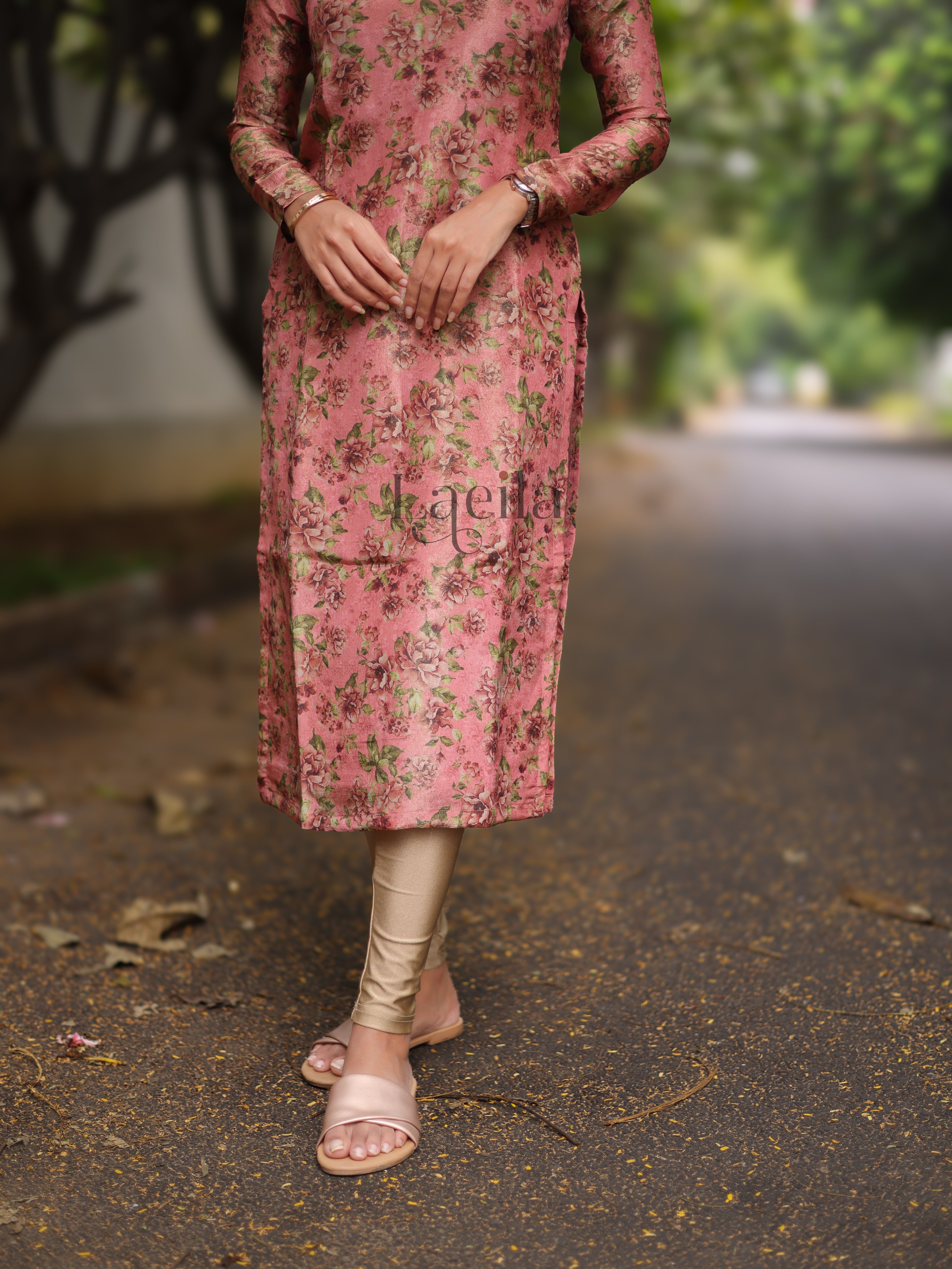 Coral Tissue Floral Top