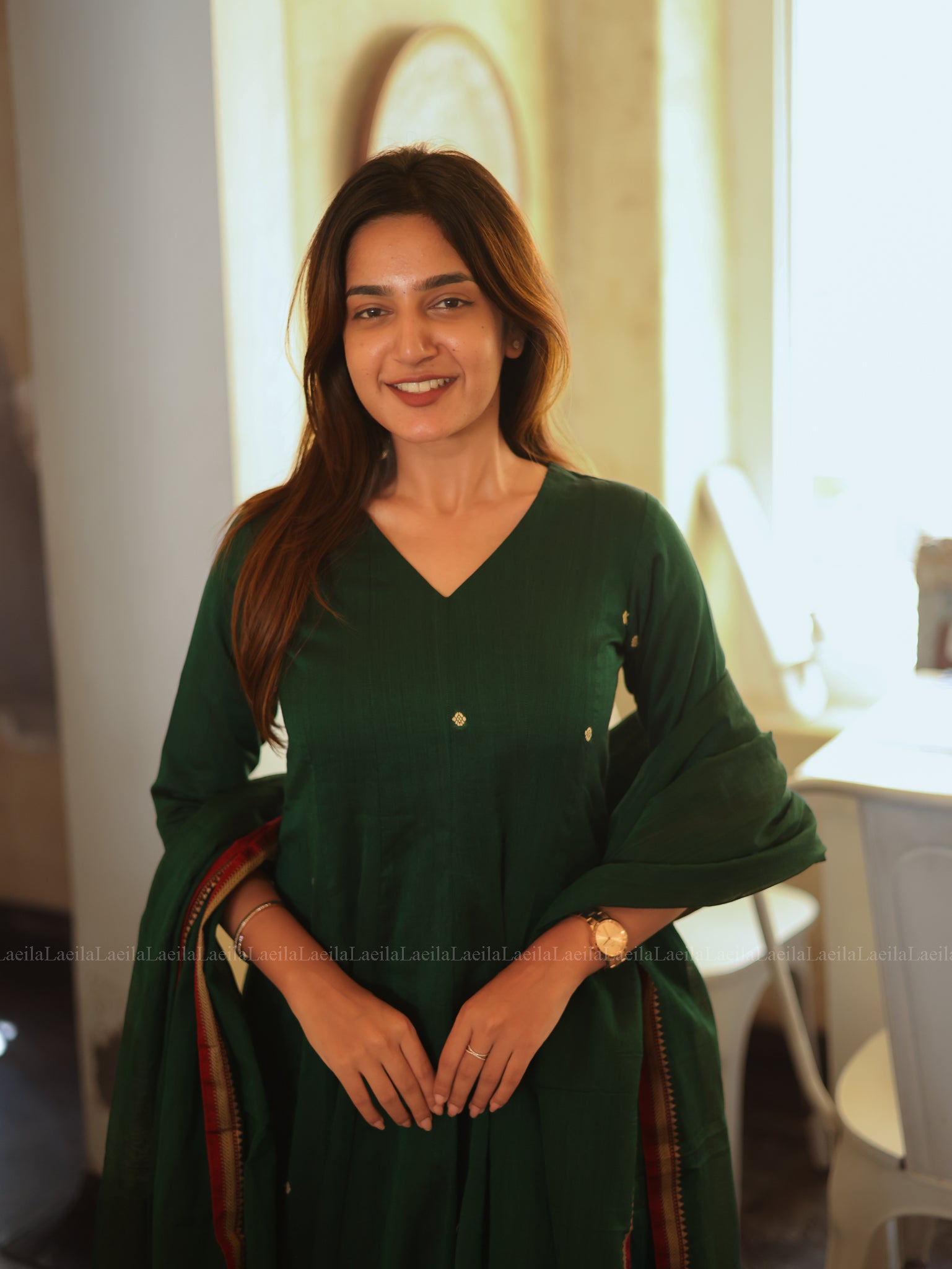 Dark Green Malar Narayanpet Salwar Set