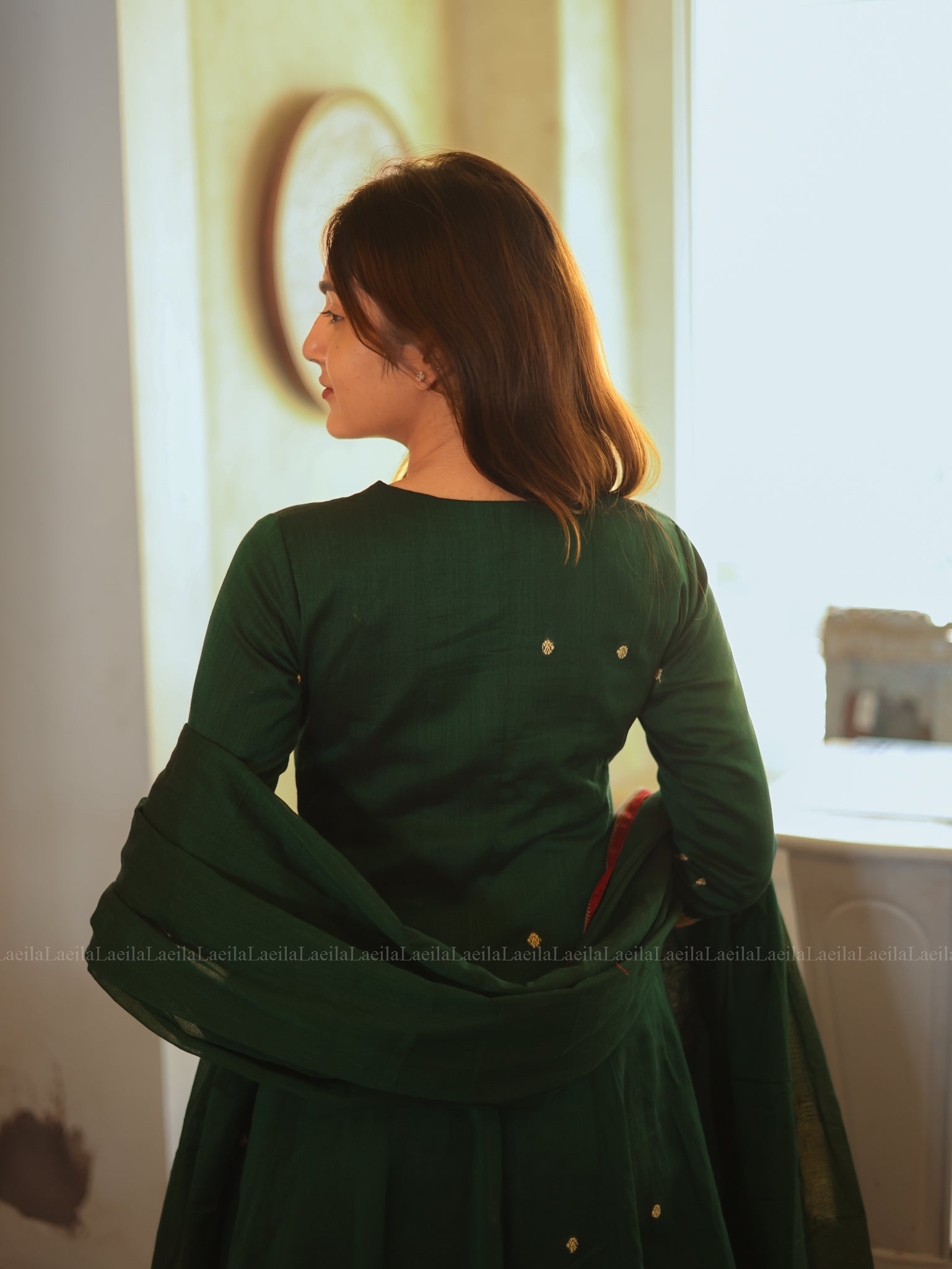 Dark Green Malar Narayanpet Salwar Set