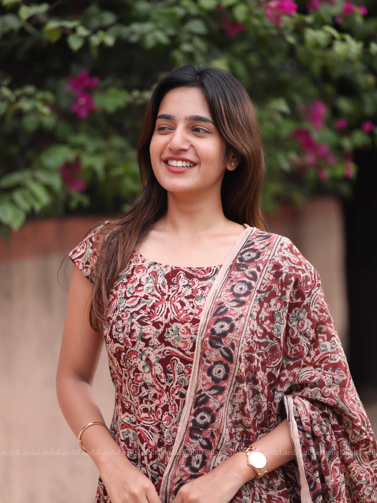 Maroon Anarkali Top & Dupatta Set