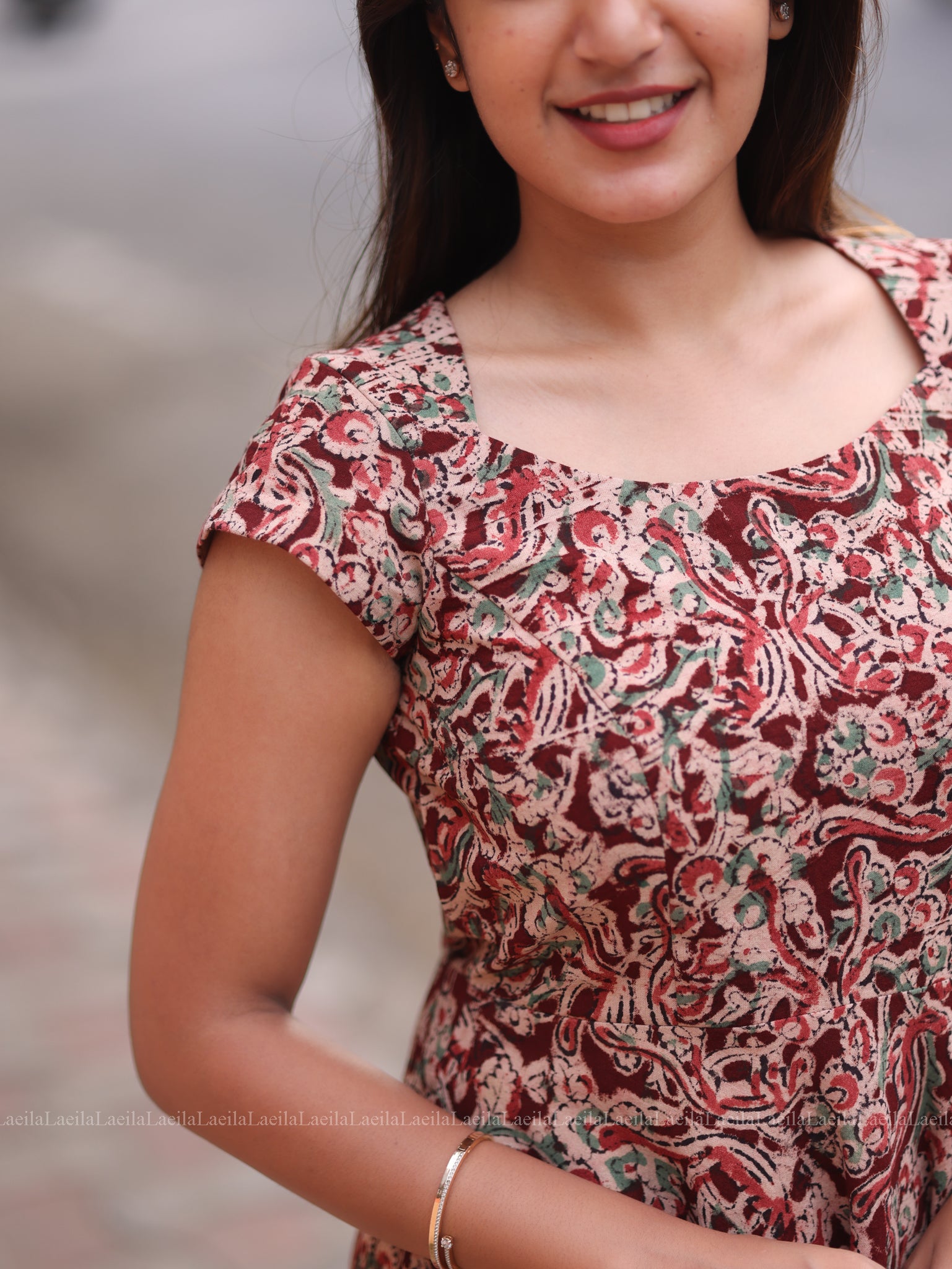 Maroon Anarkali Top & Dupatta Set