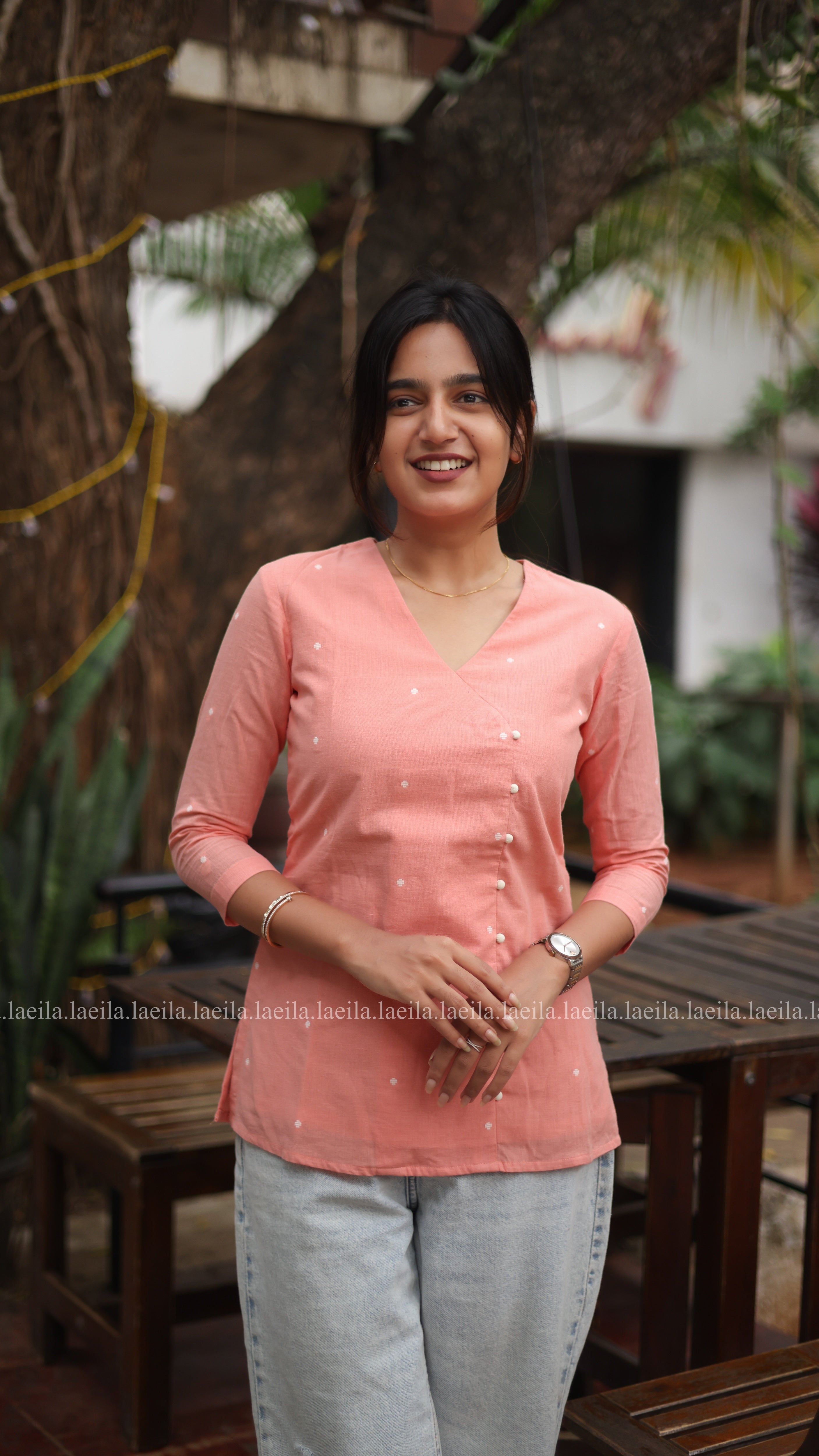 Peach Cotton Short Top