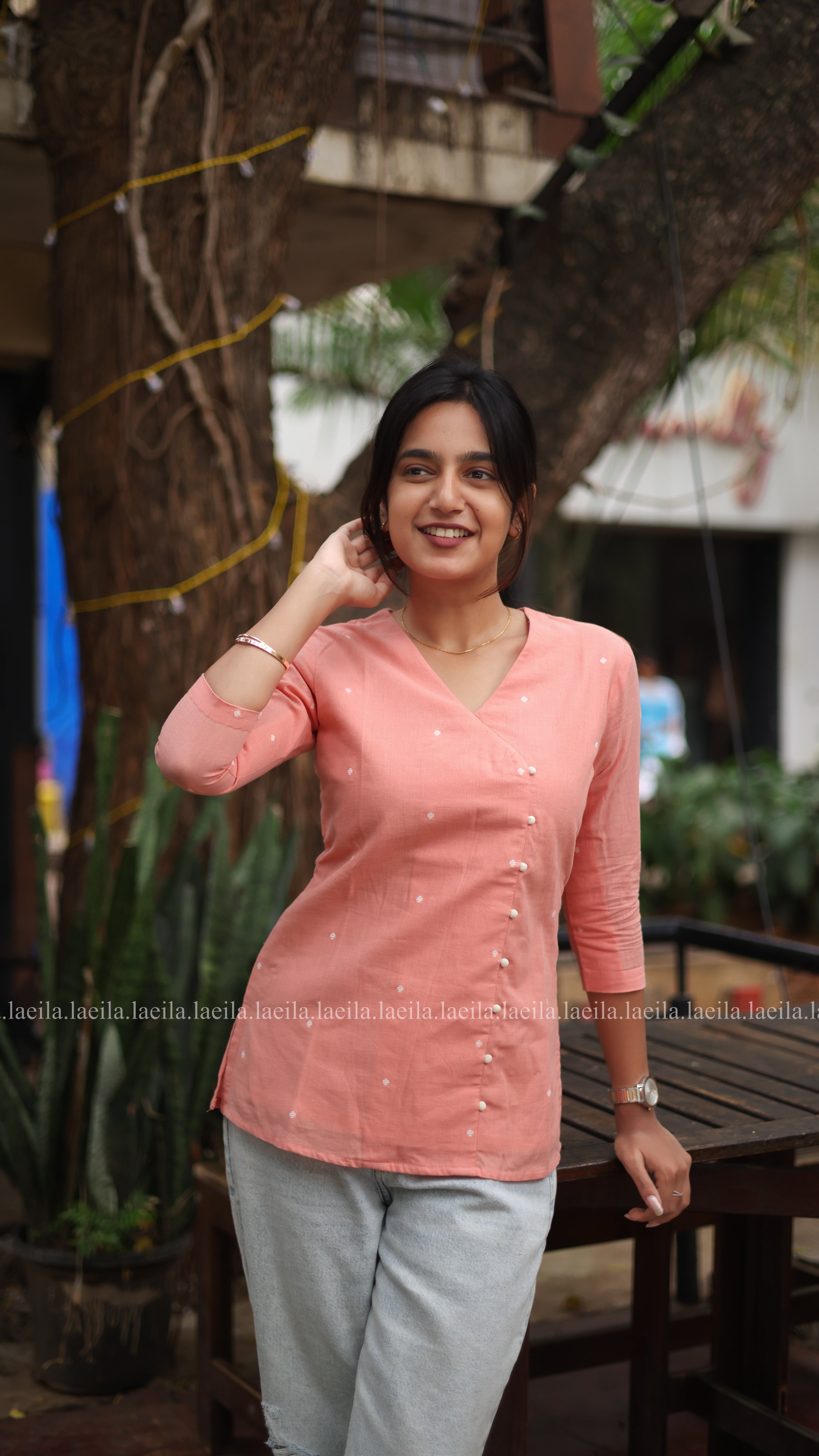 Peach Cotton Short Top