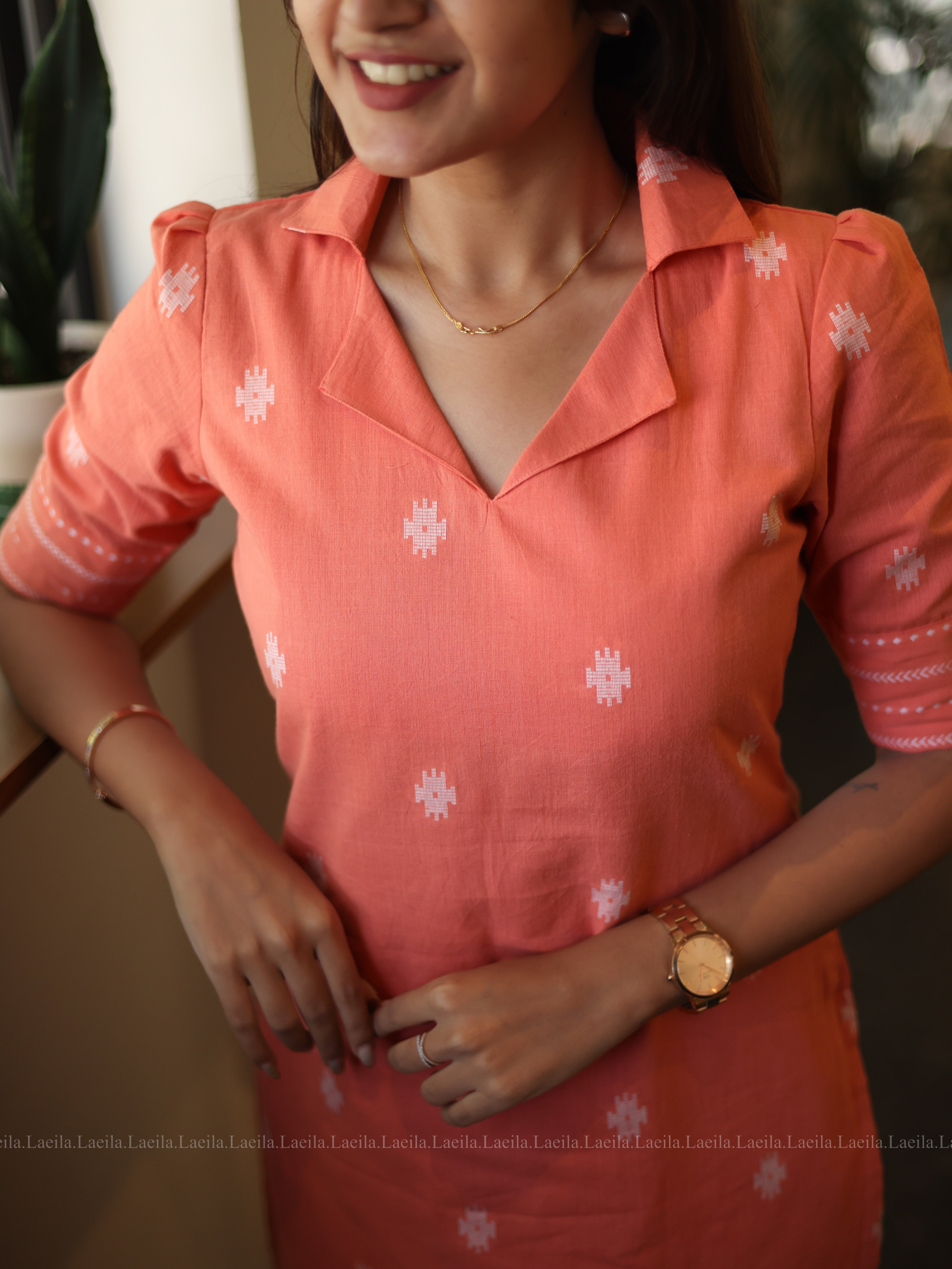 Peach Meera cotton set