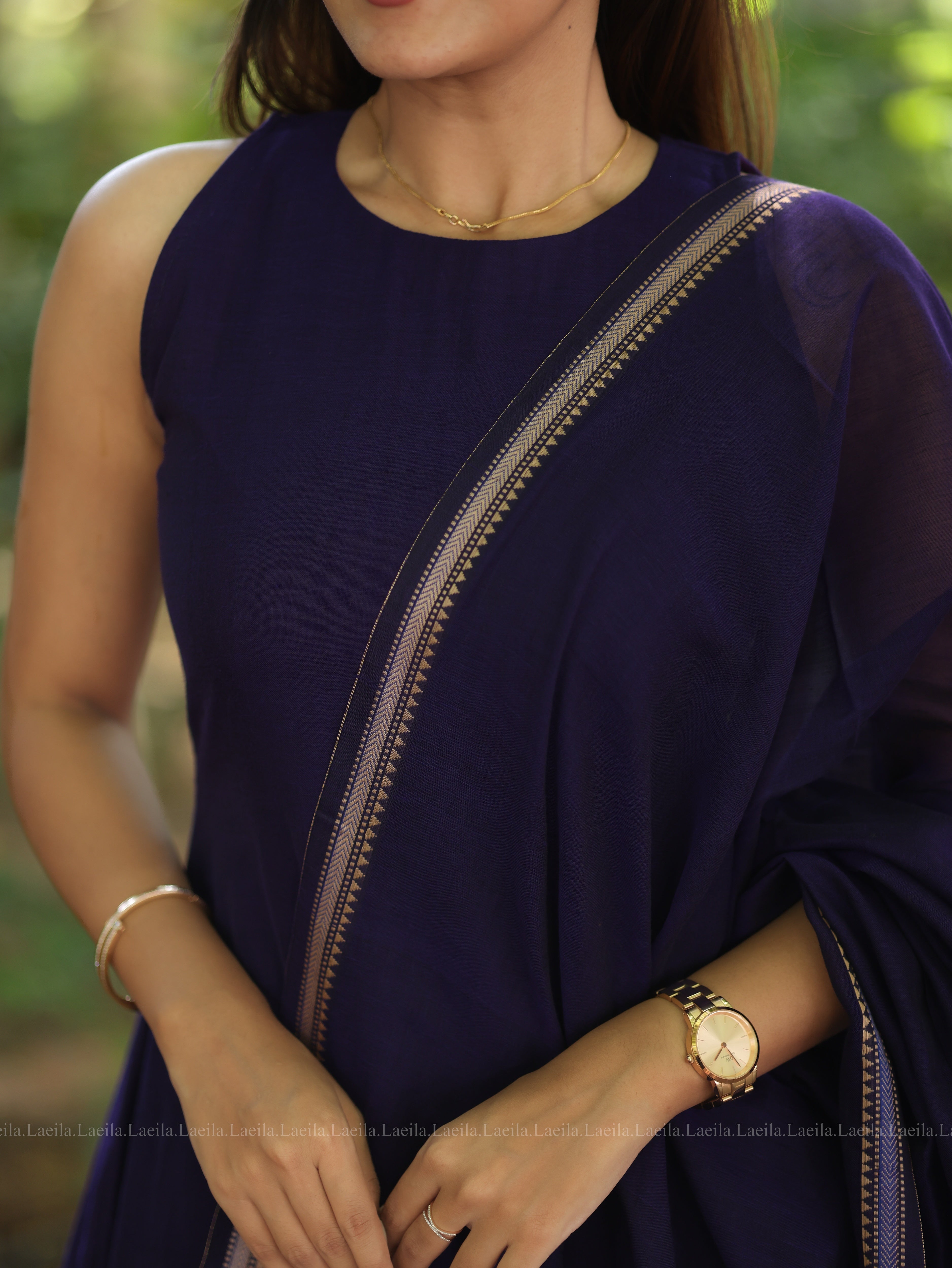 Purple Malar Narayanpet Salwar Set (Top & Dupatta)