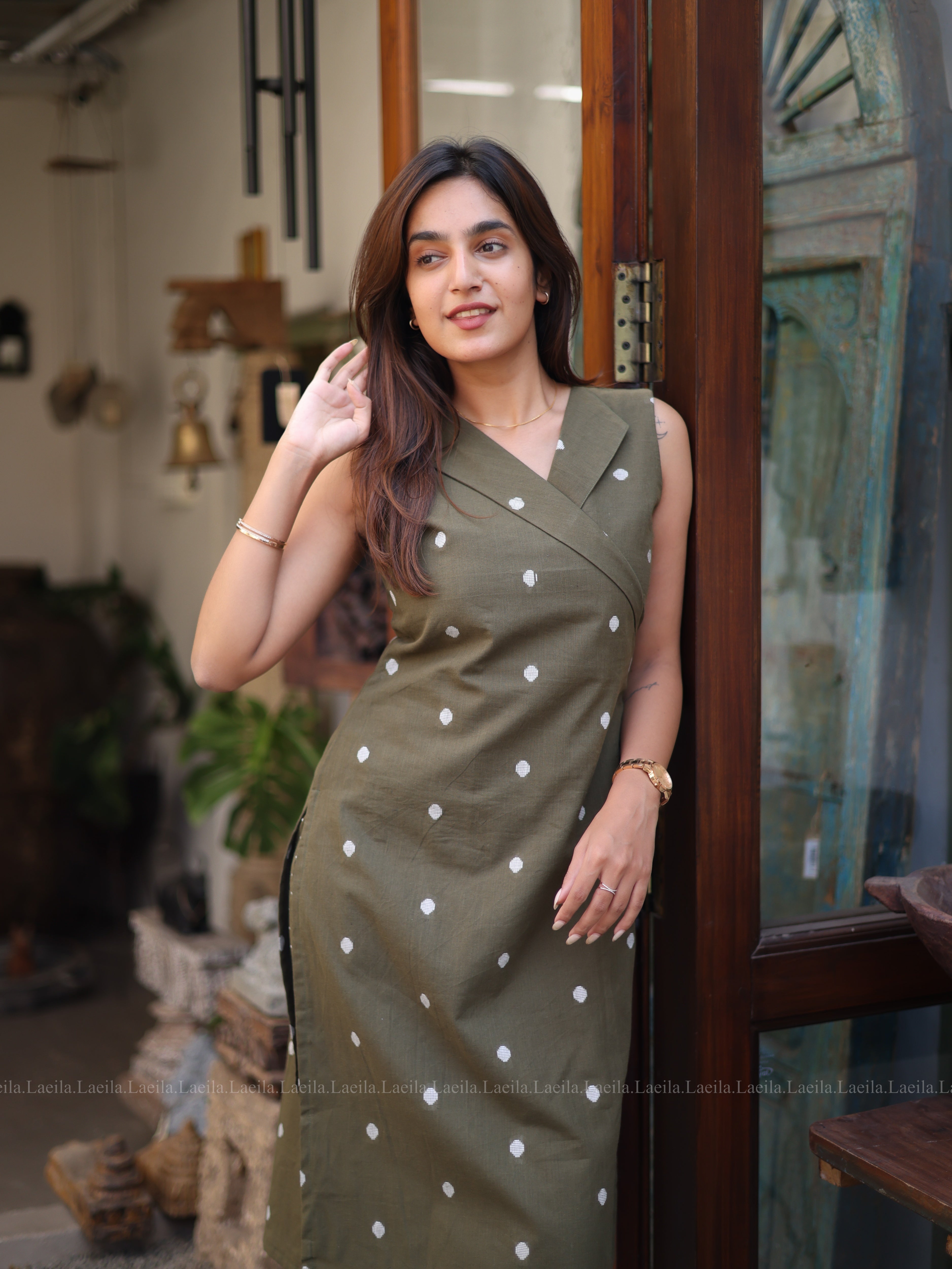 Olive green Meera Cotton Set