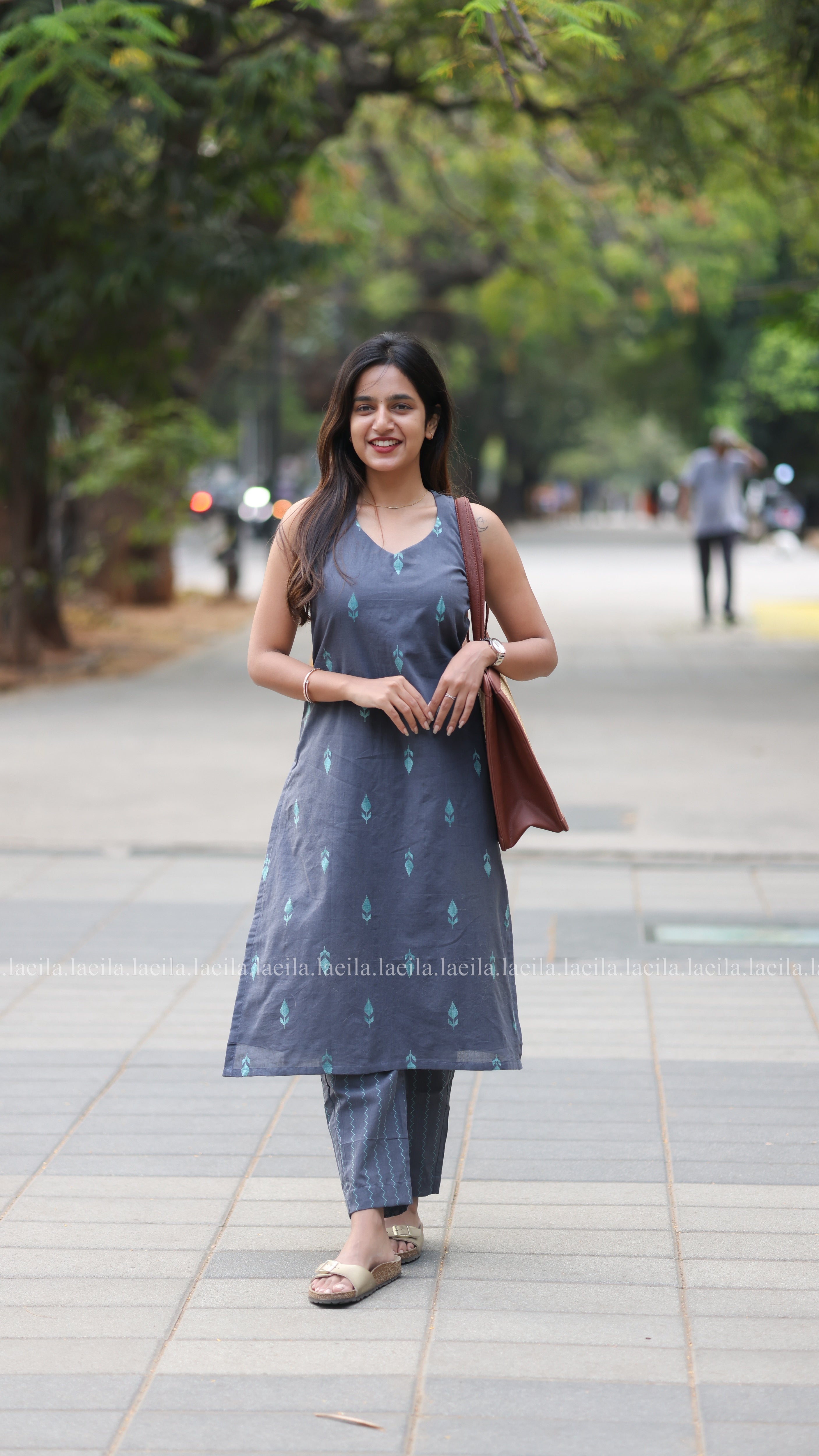 Grey Purple Meera cotton set