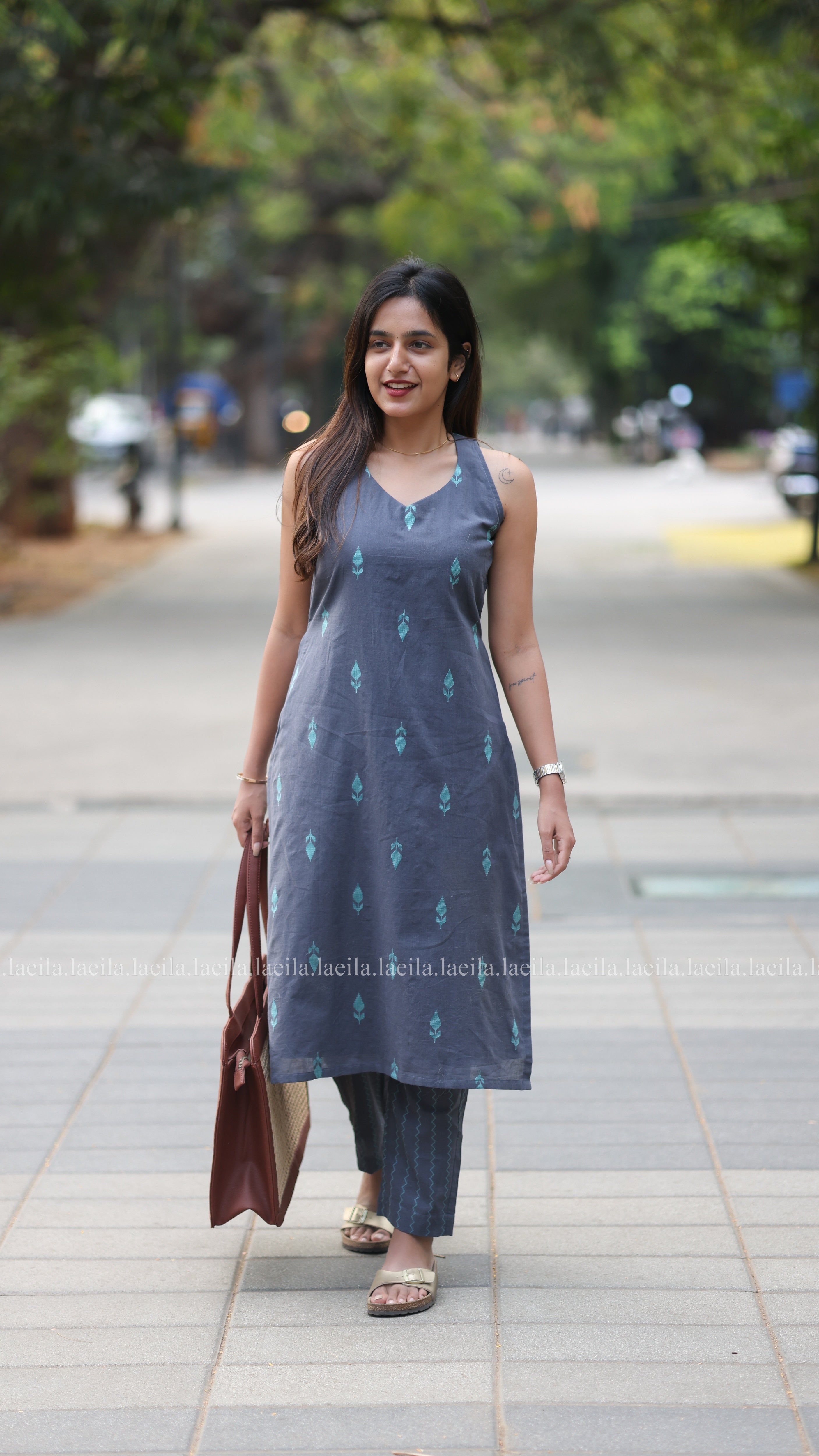 Grey Purple Meera cotton set