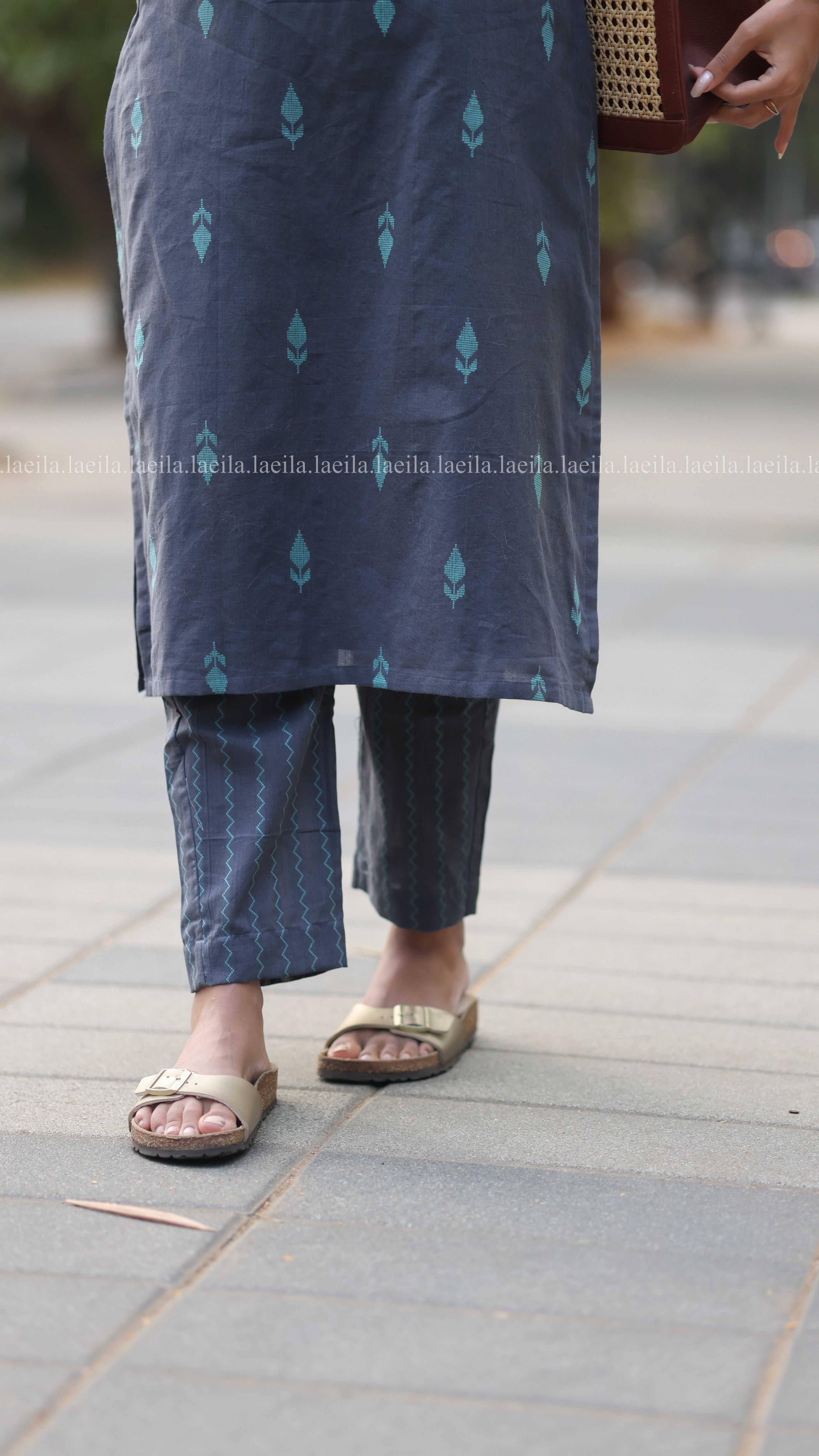 Grey Purple Meera cotton set