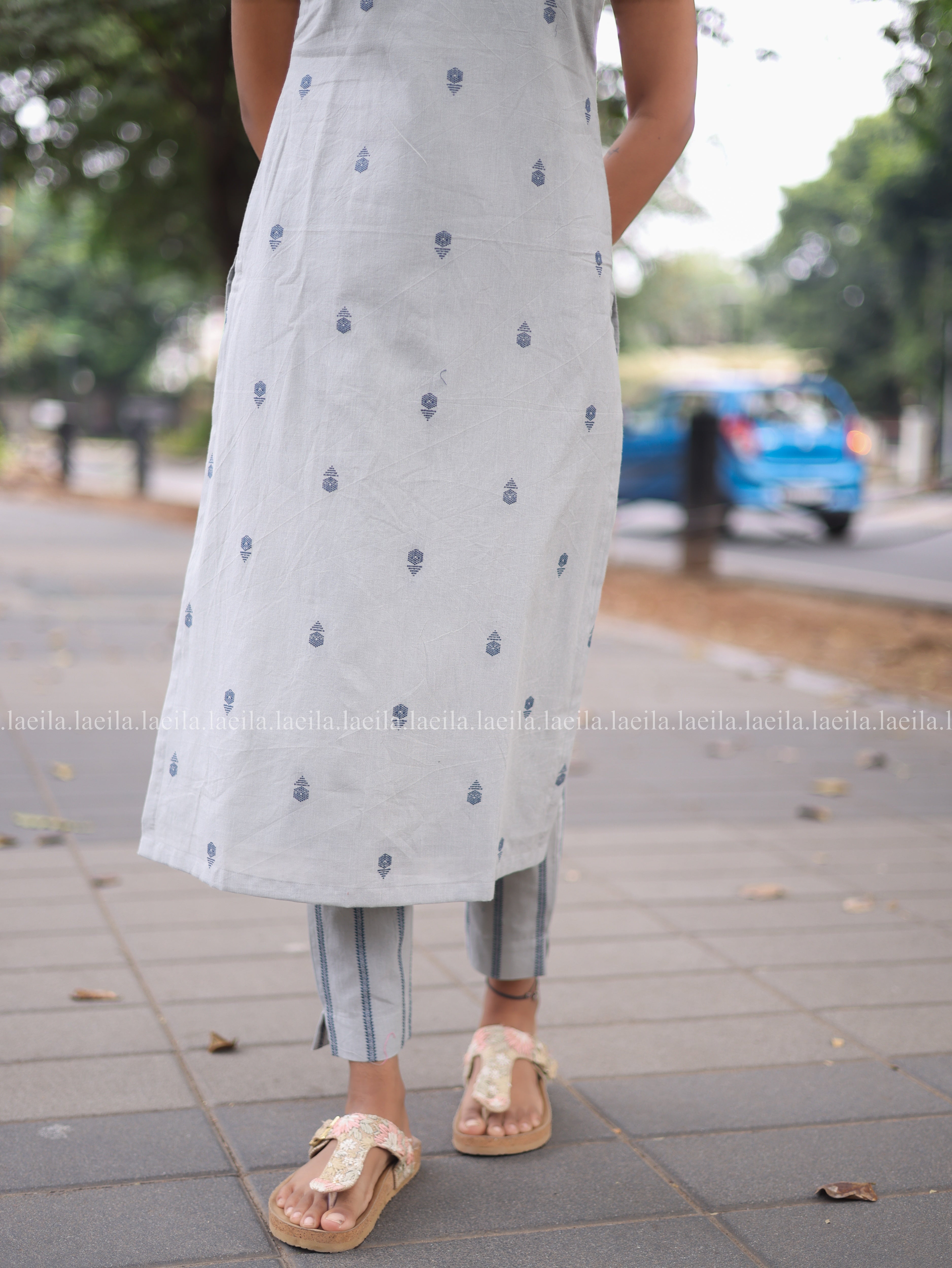 Whisper grey Meera cotton set