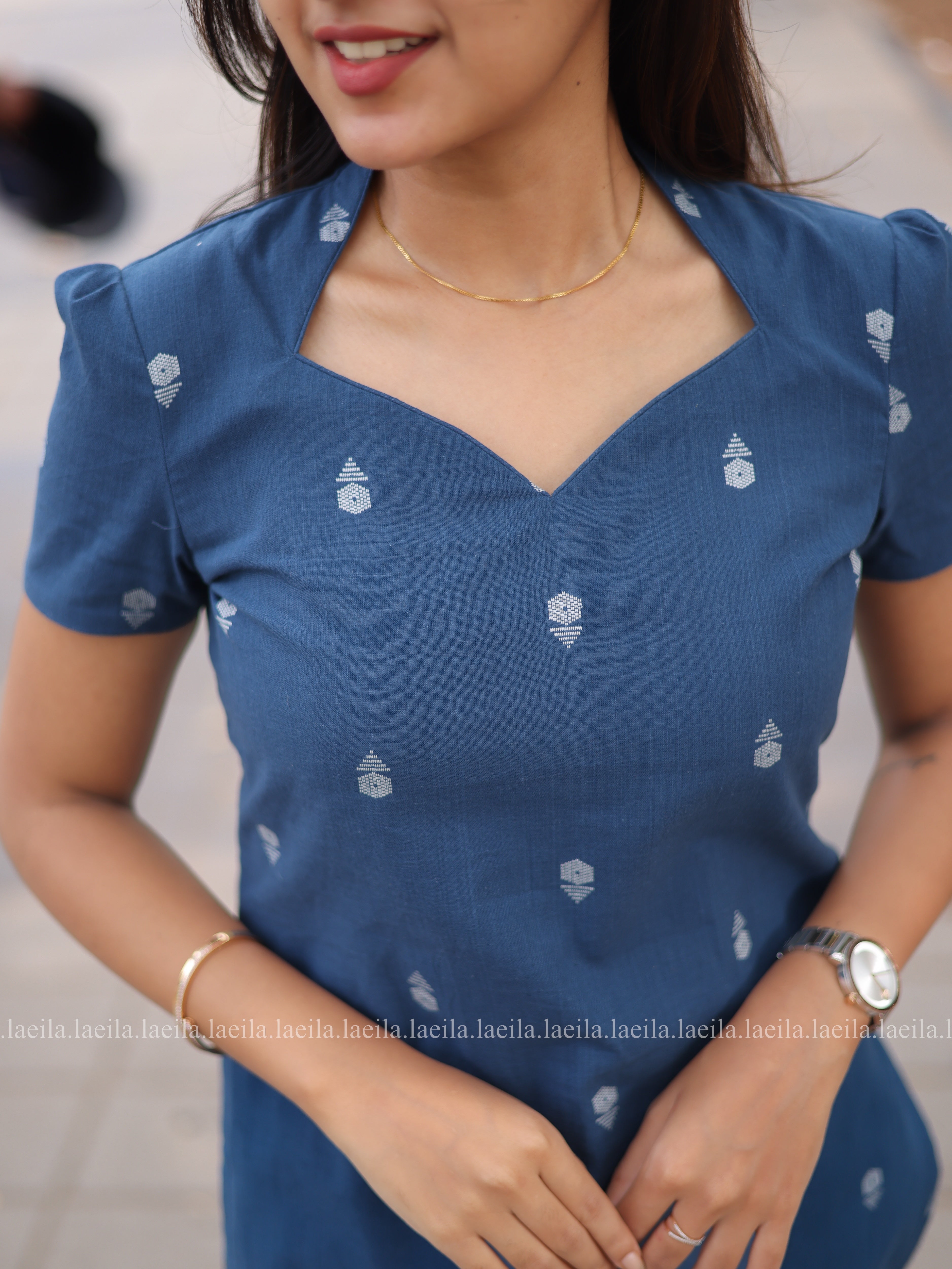 Lapis Blue Meera cotton set