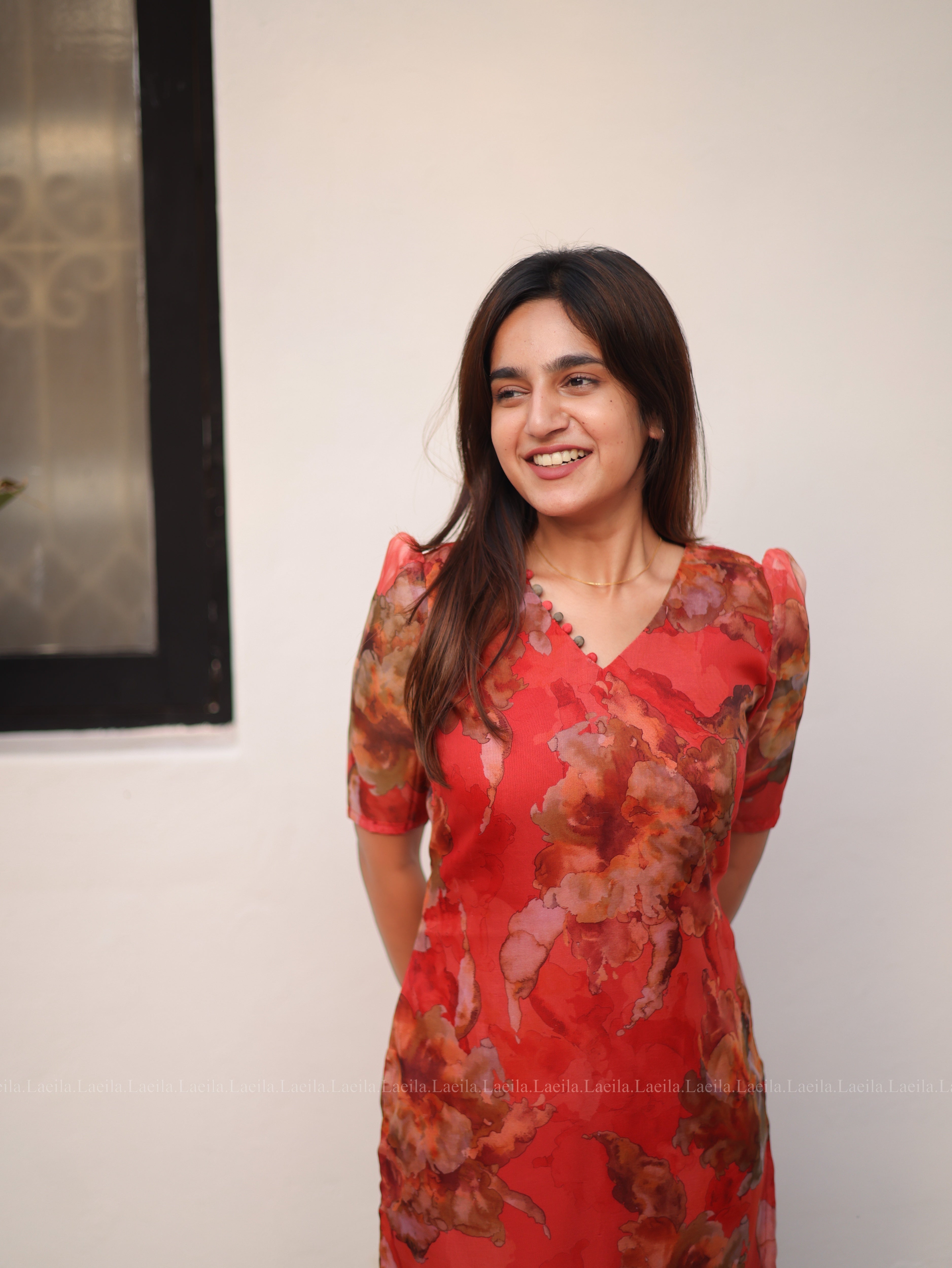 Lust Red Floral organza Top