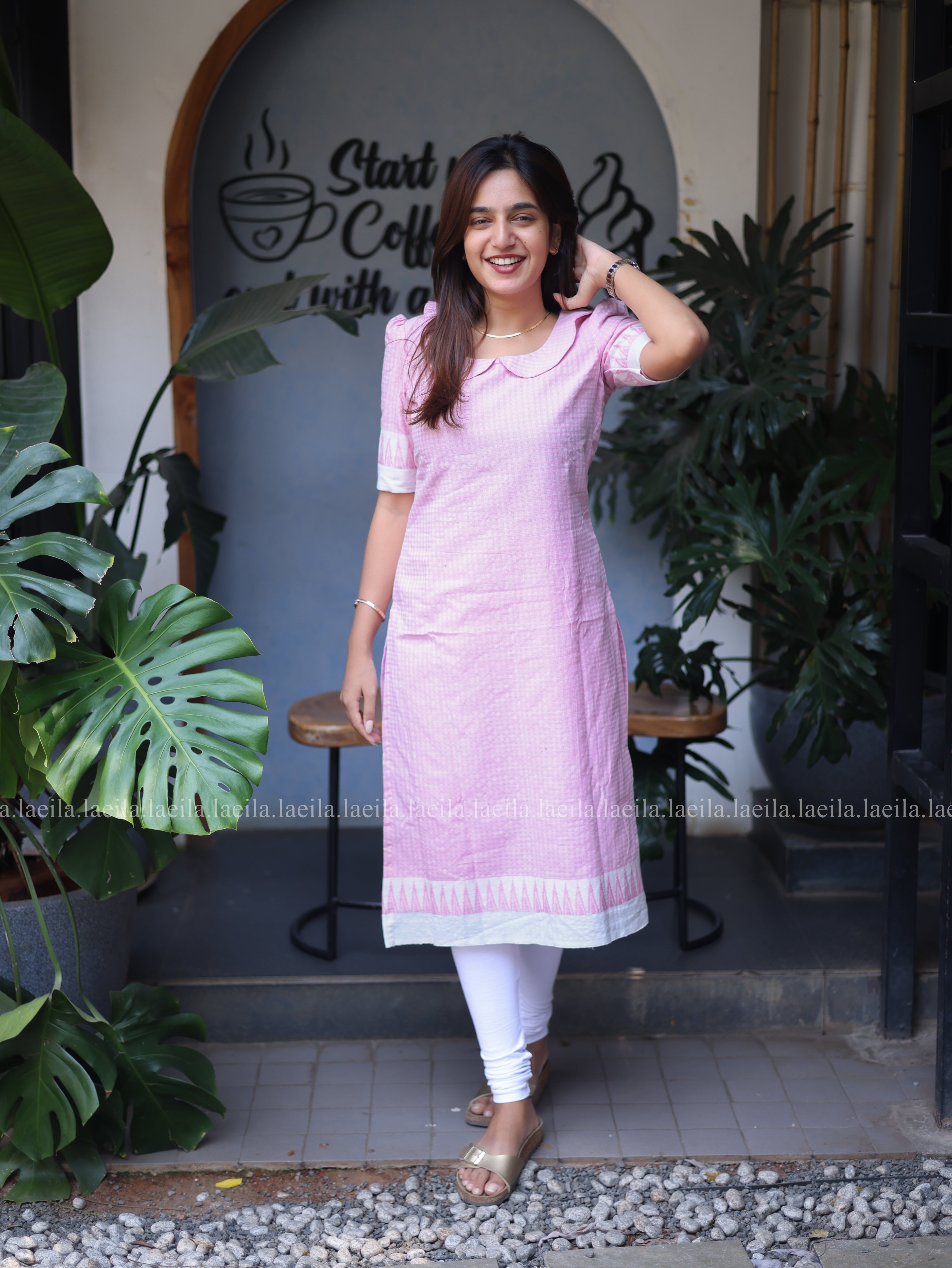 Pink Peter Pan collar Cotton Top