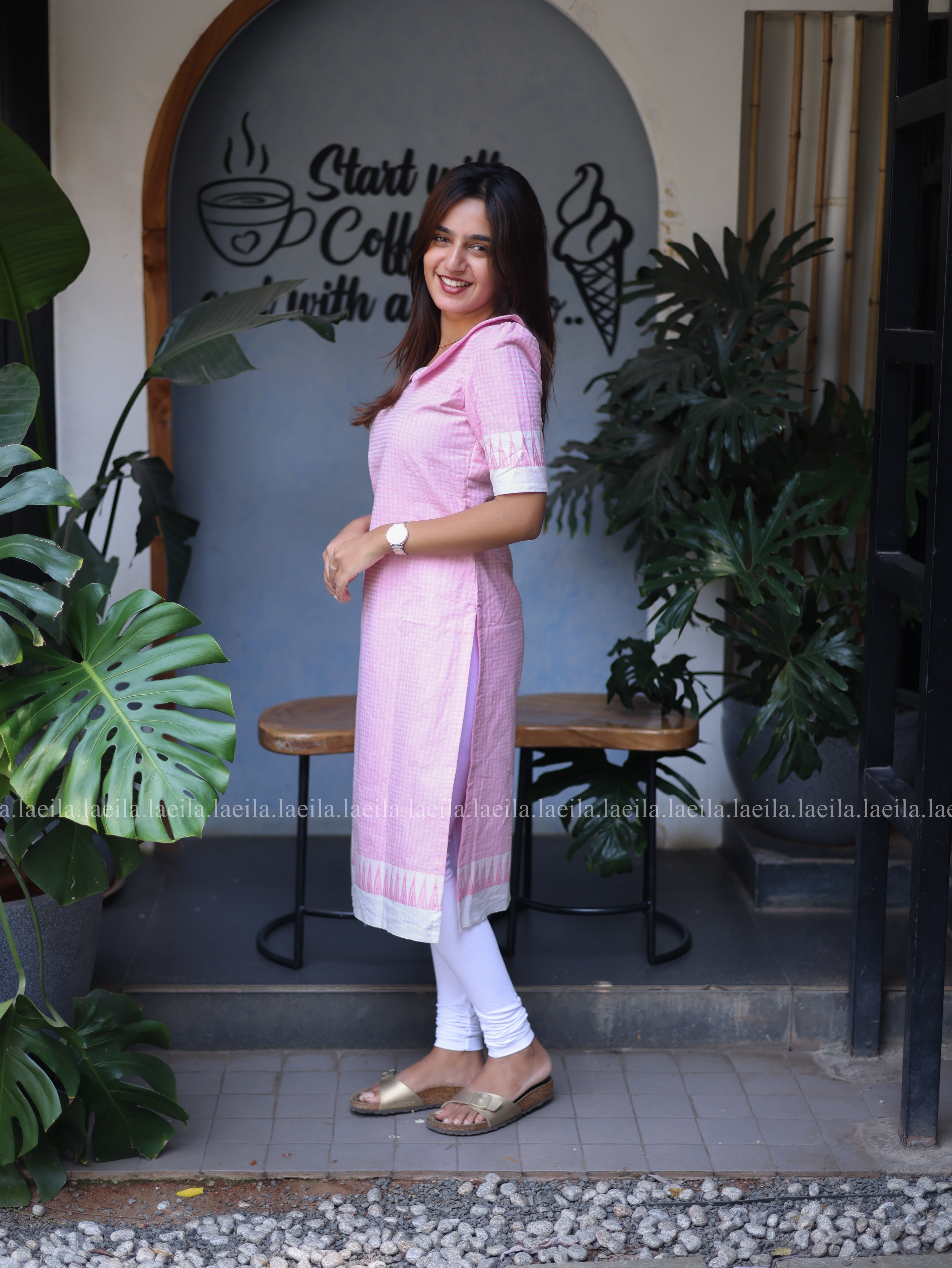 Pink Peter Pan collar Cotton Top