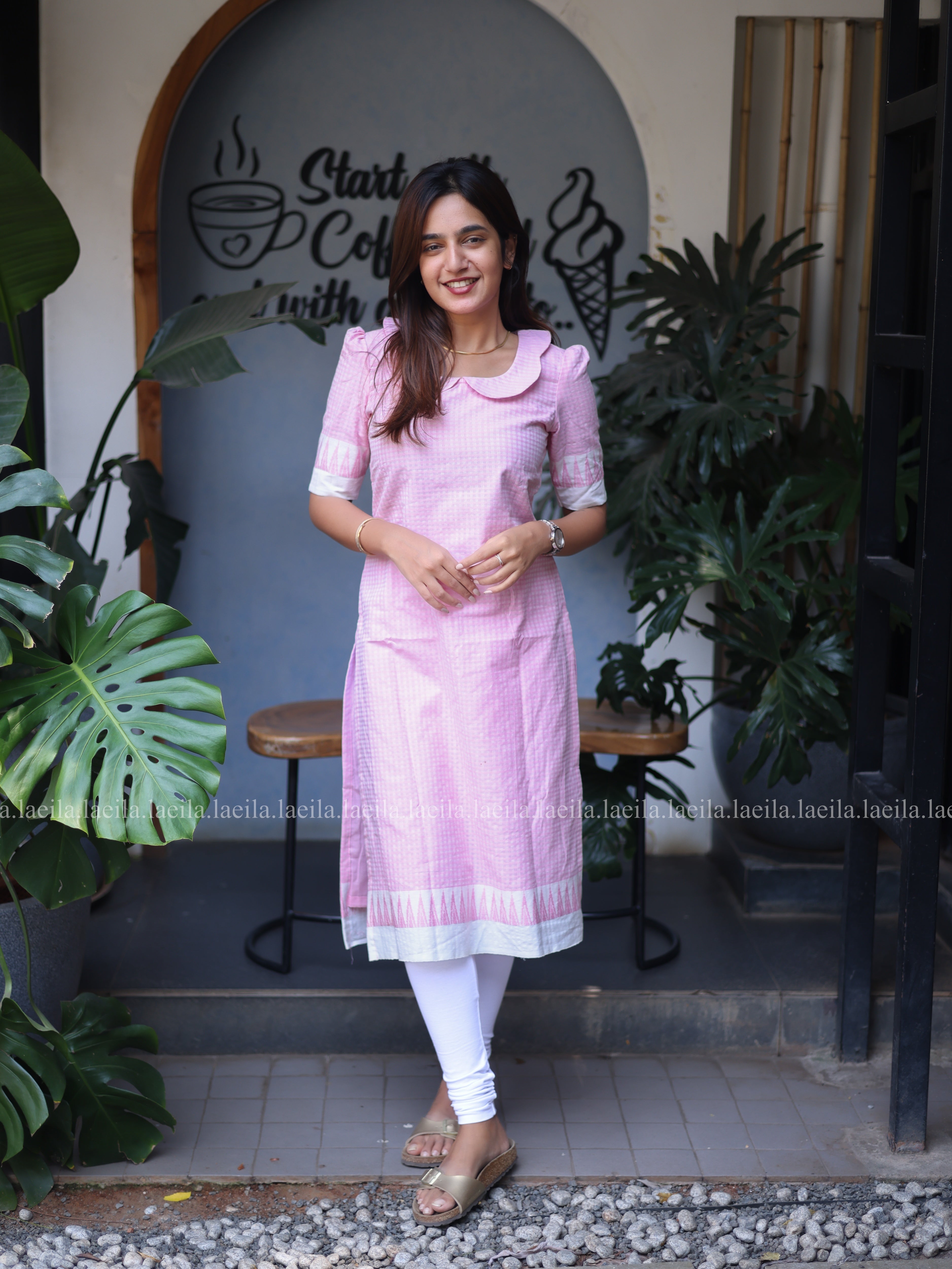 Pink Peter Pan collar Cotton Top