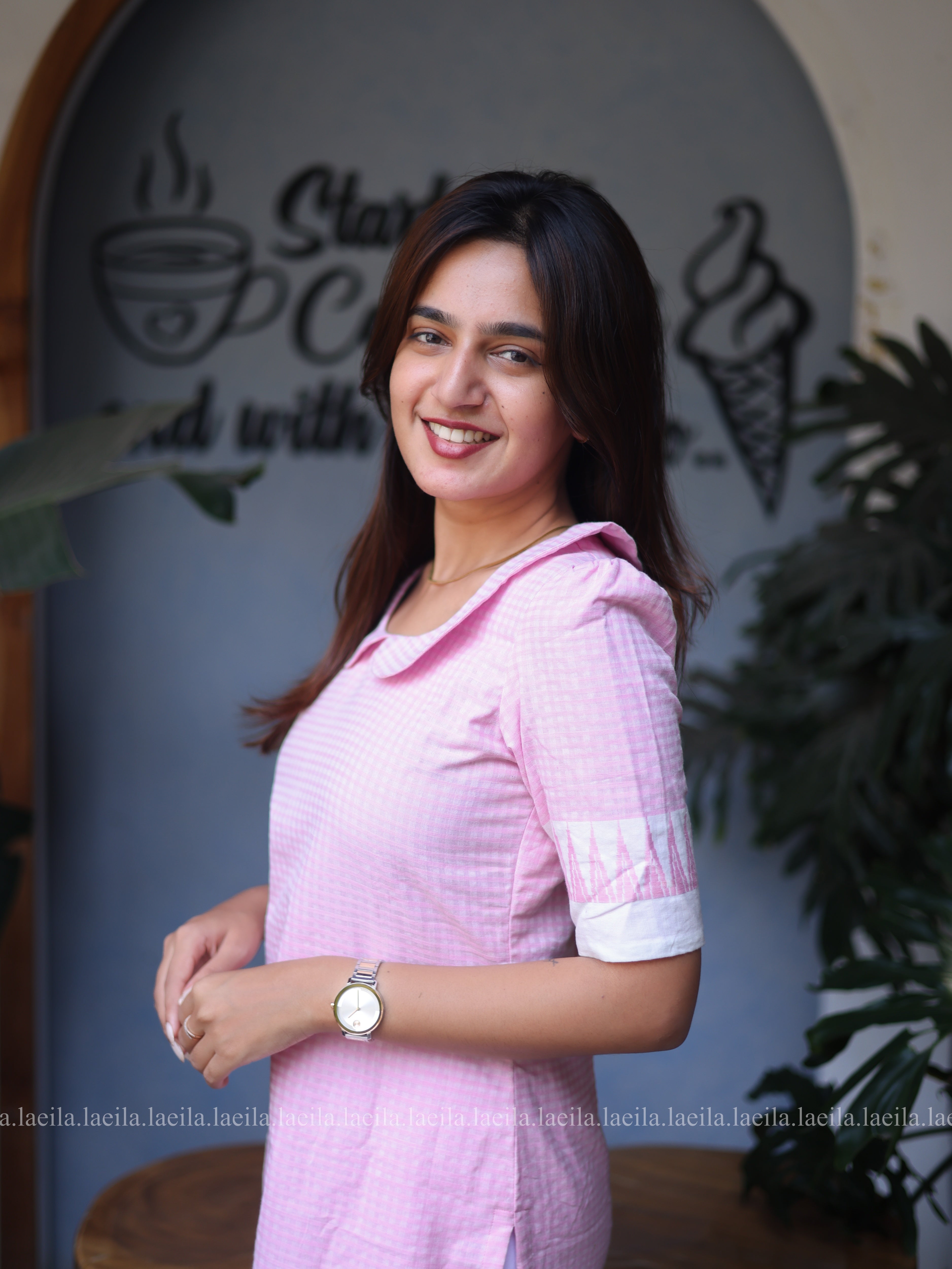 Pink Peter Pan collar Cotton Top