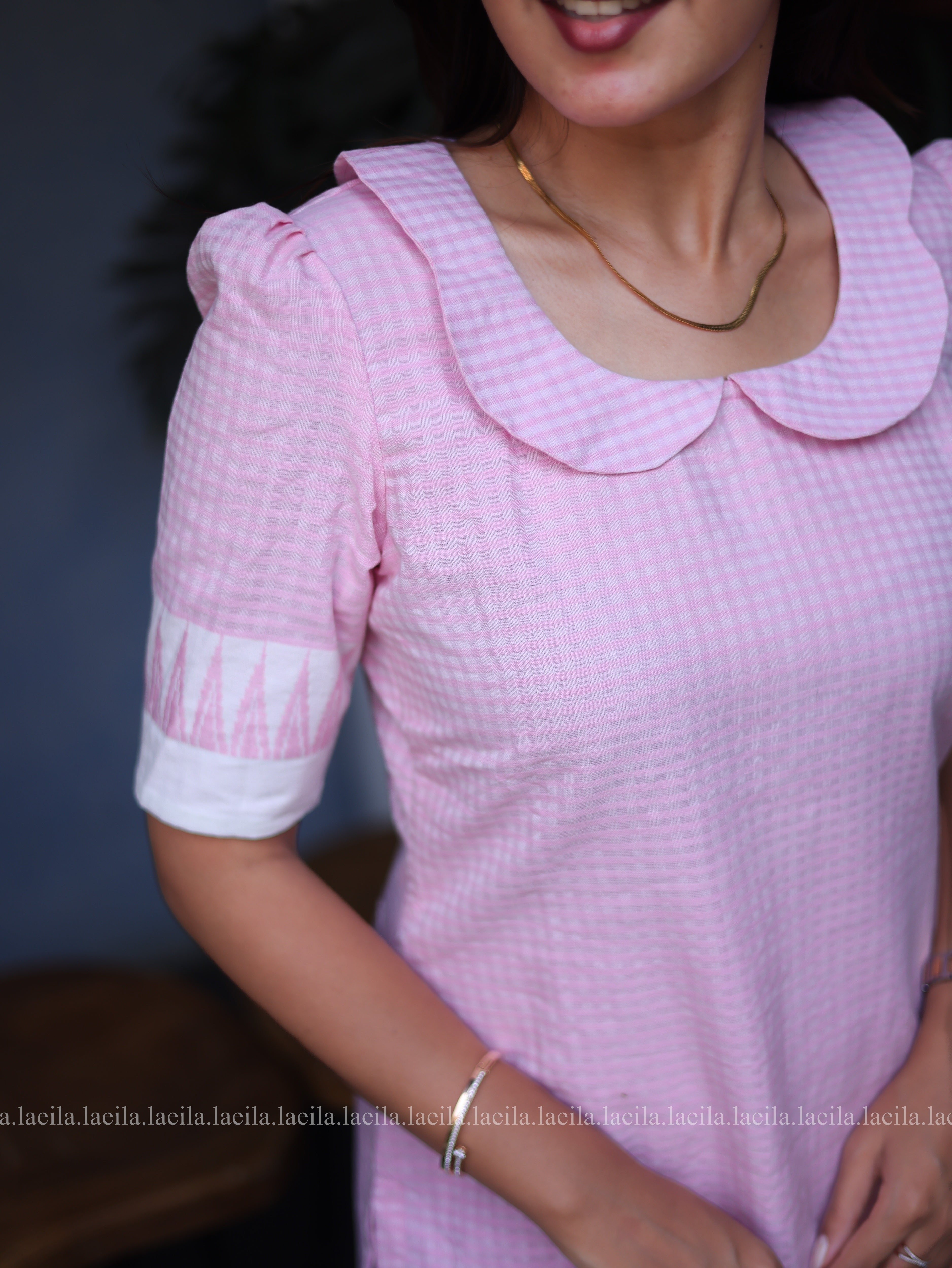 Pink Peter Pan collar Cotton Top