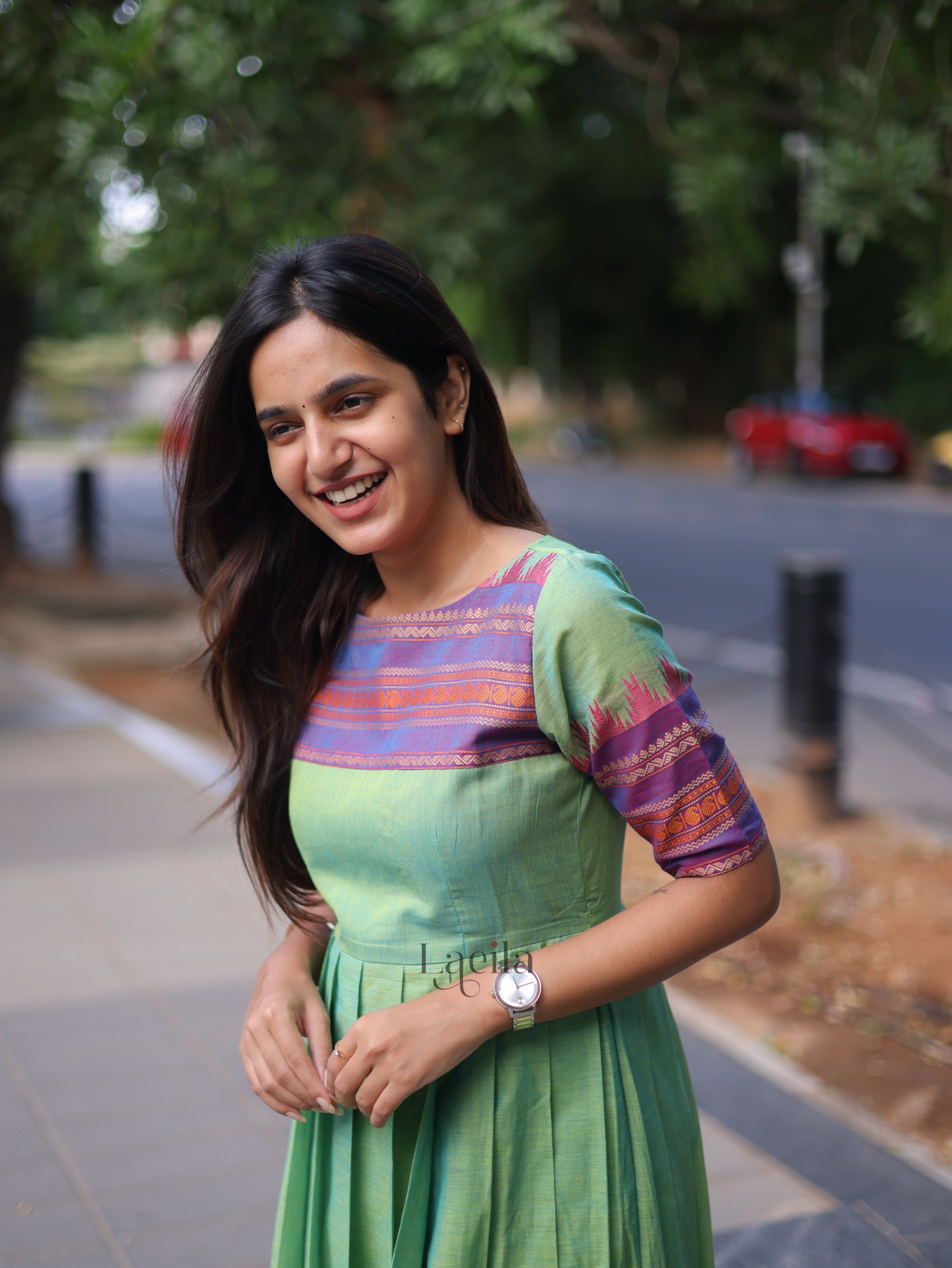 Pure Kanchi Cotton Mint green Gown