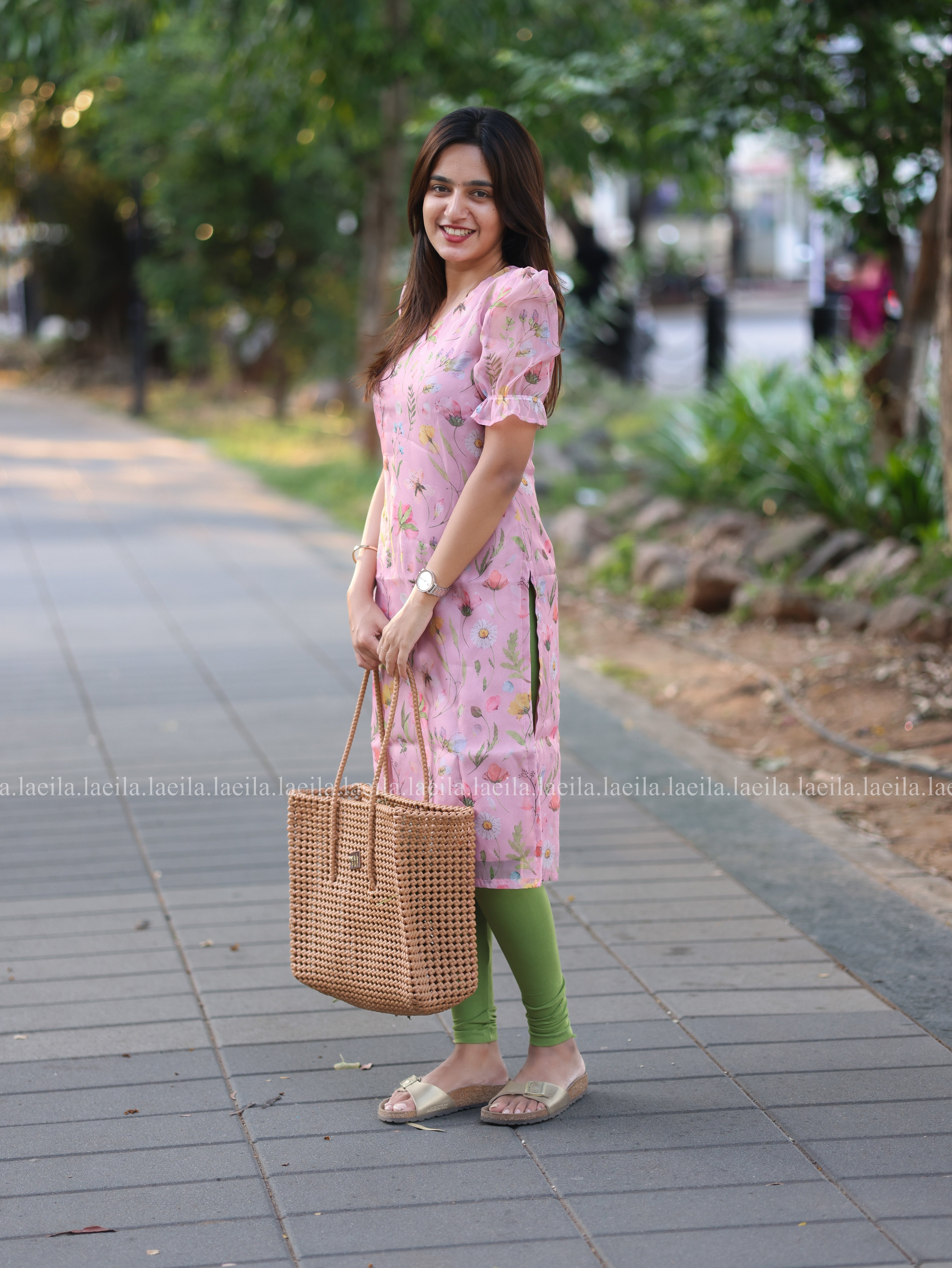 Pink Floral Organza Top