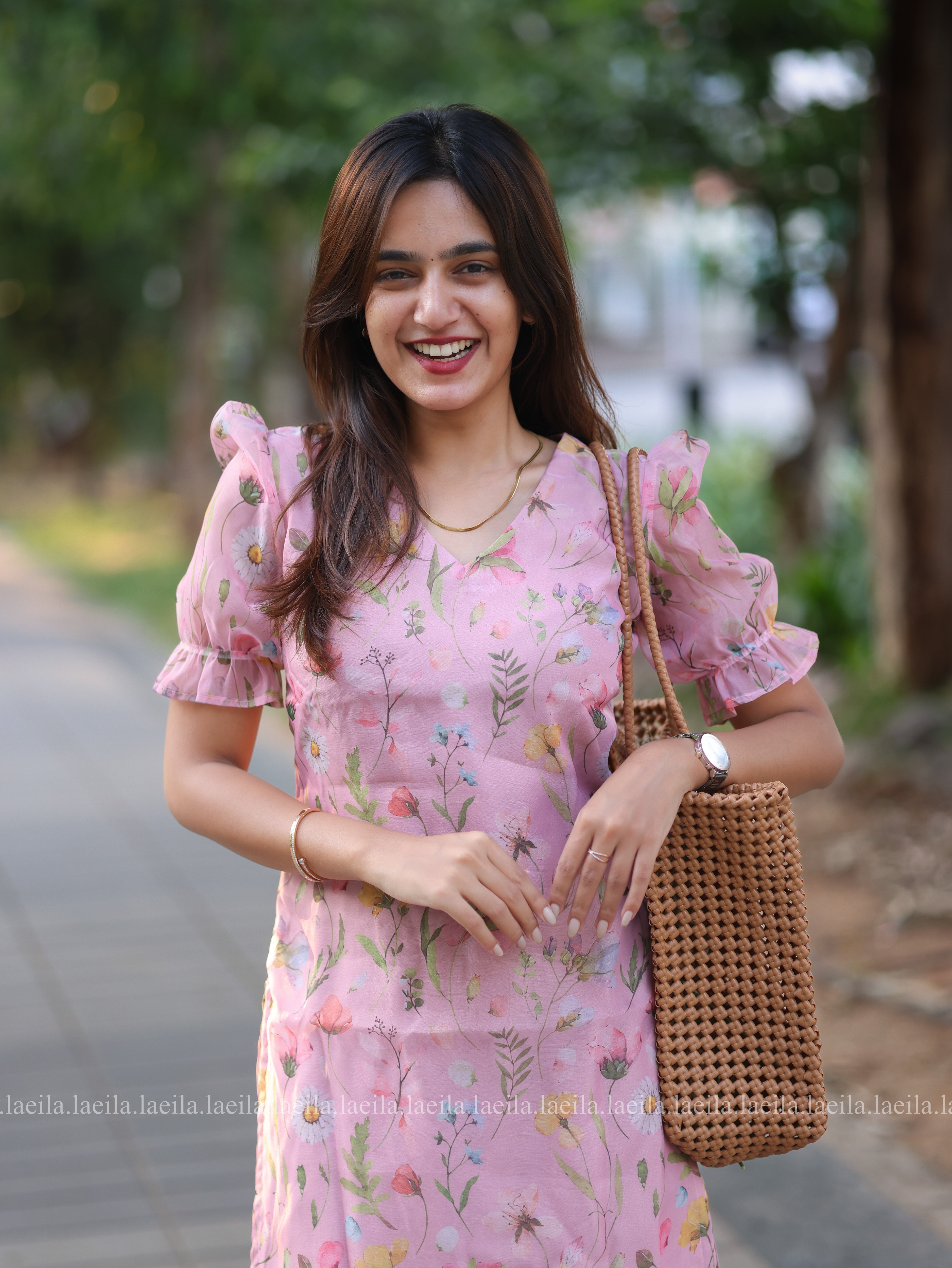 Pink Floral Organza Top