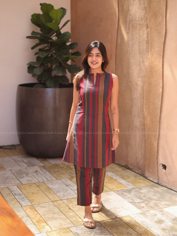 Striped cotton co-ord set