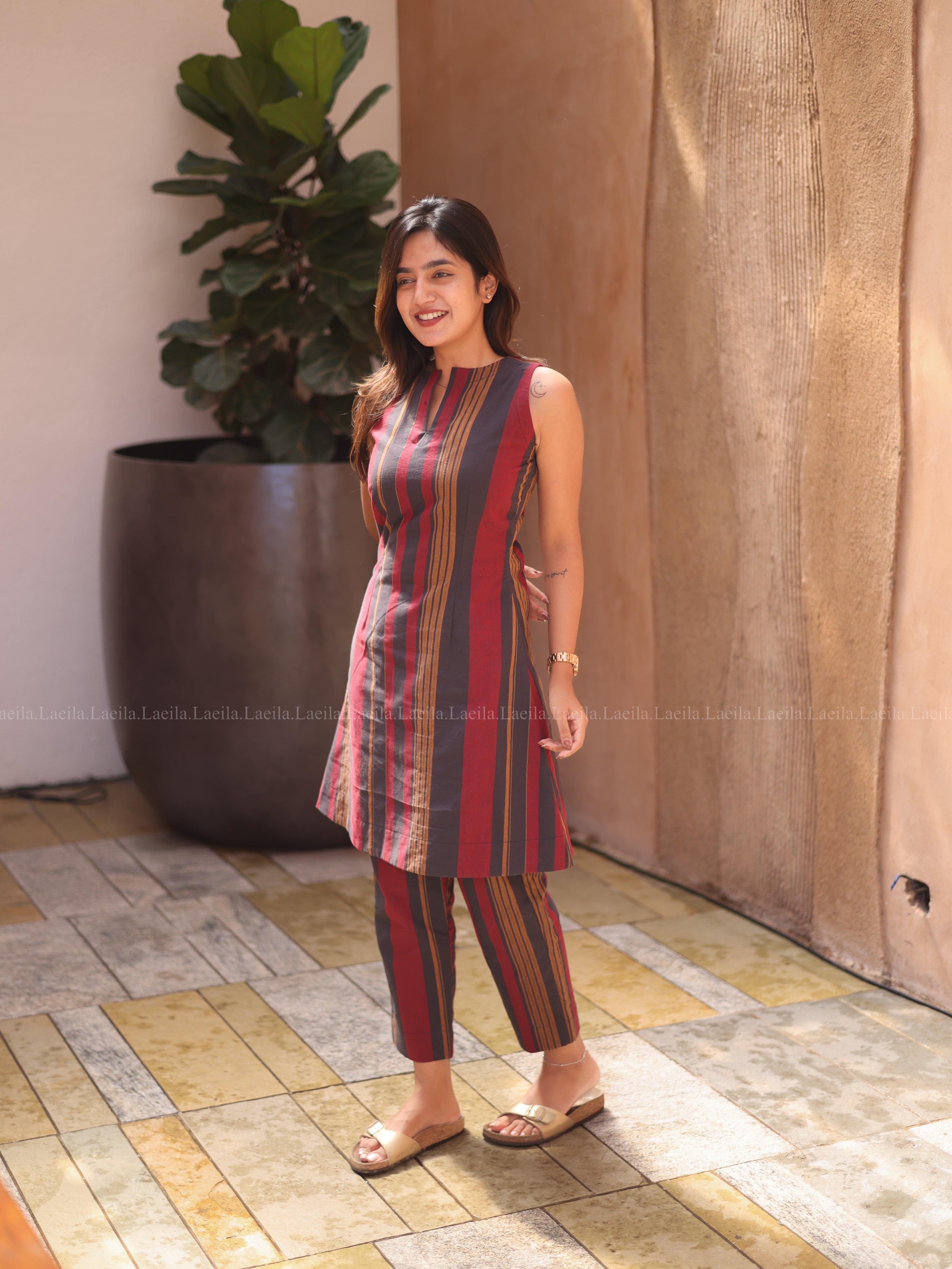 Striped cotton co-ord set