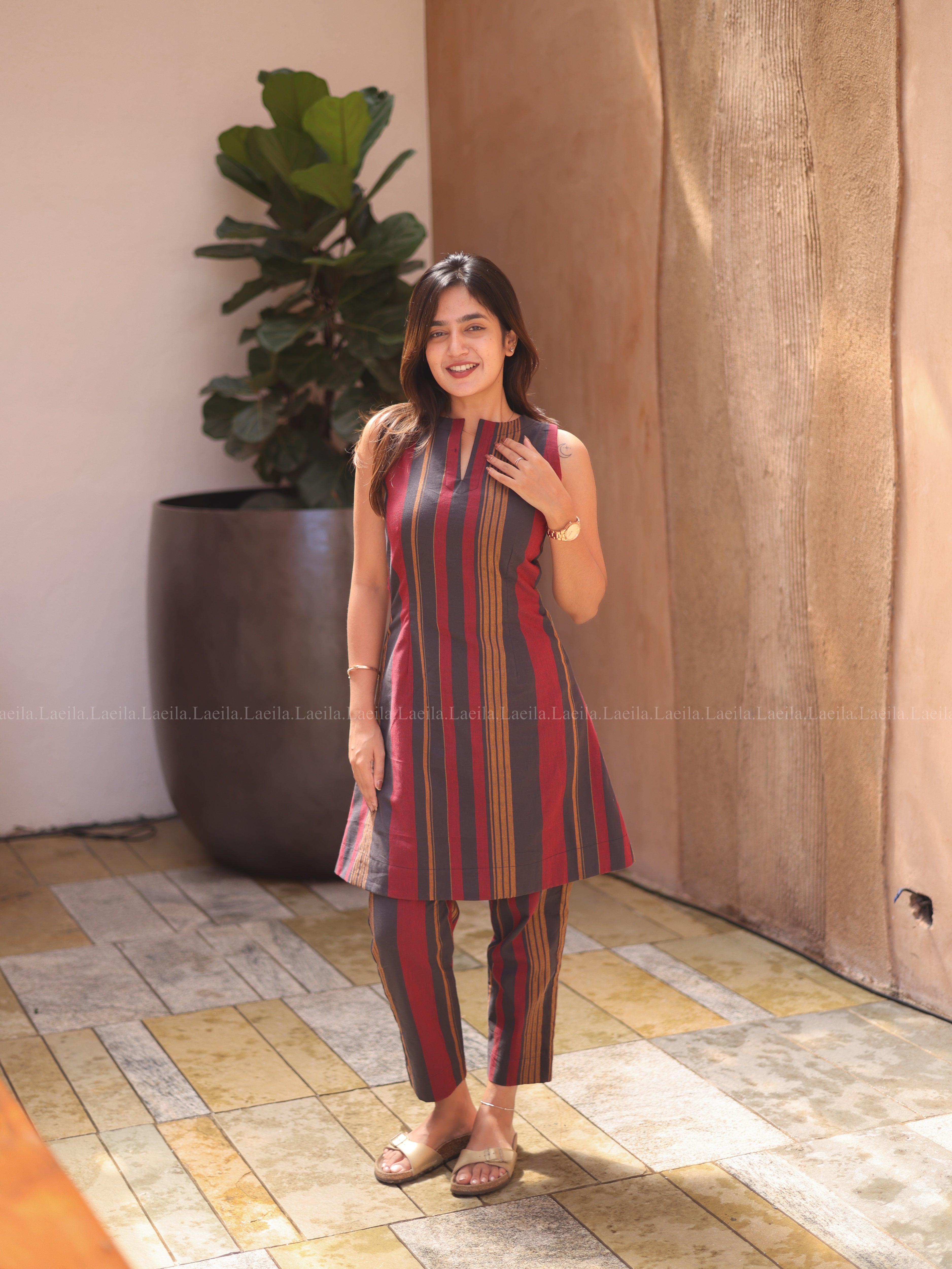 Striped cotton co-ord set