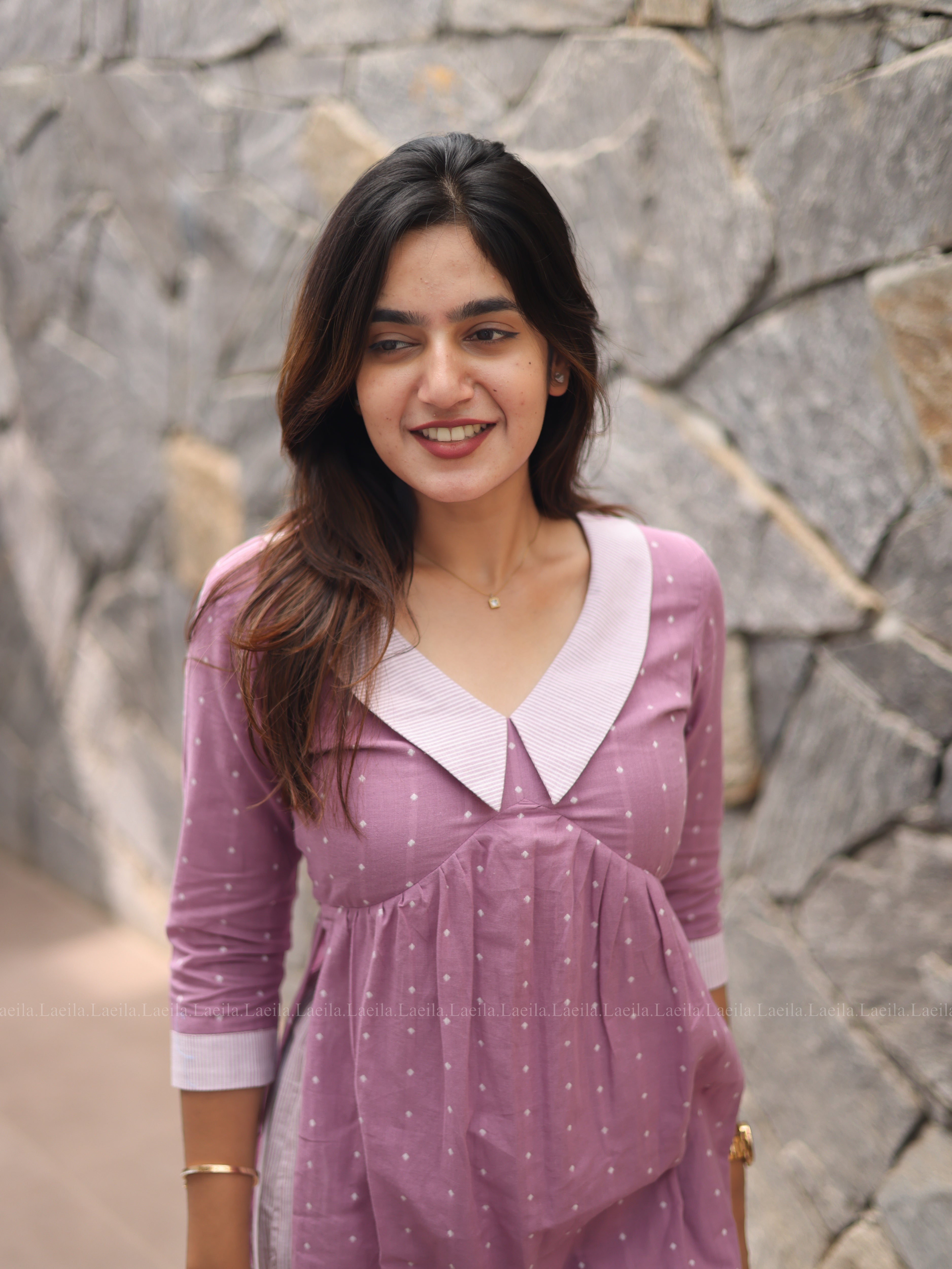 Powder pink Dotted Coord Set