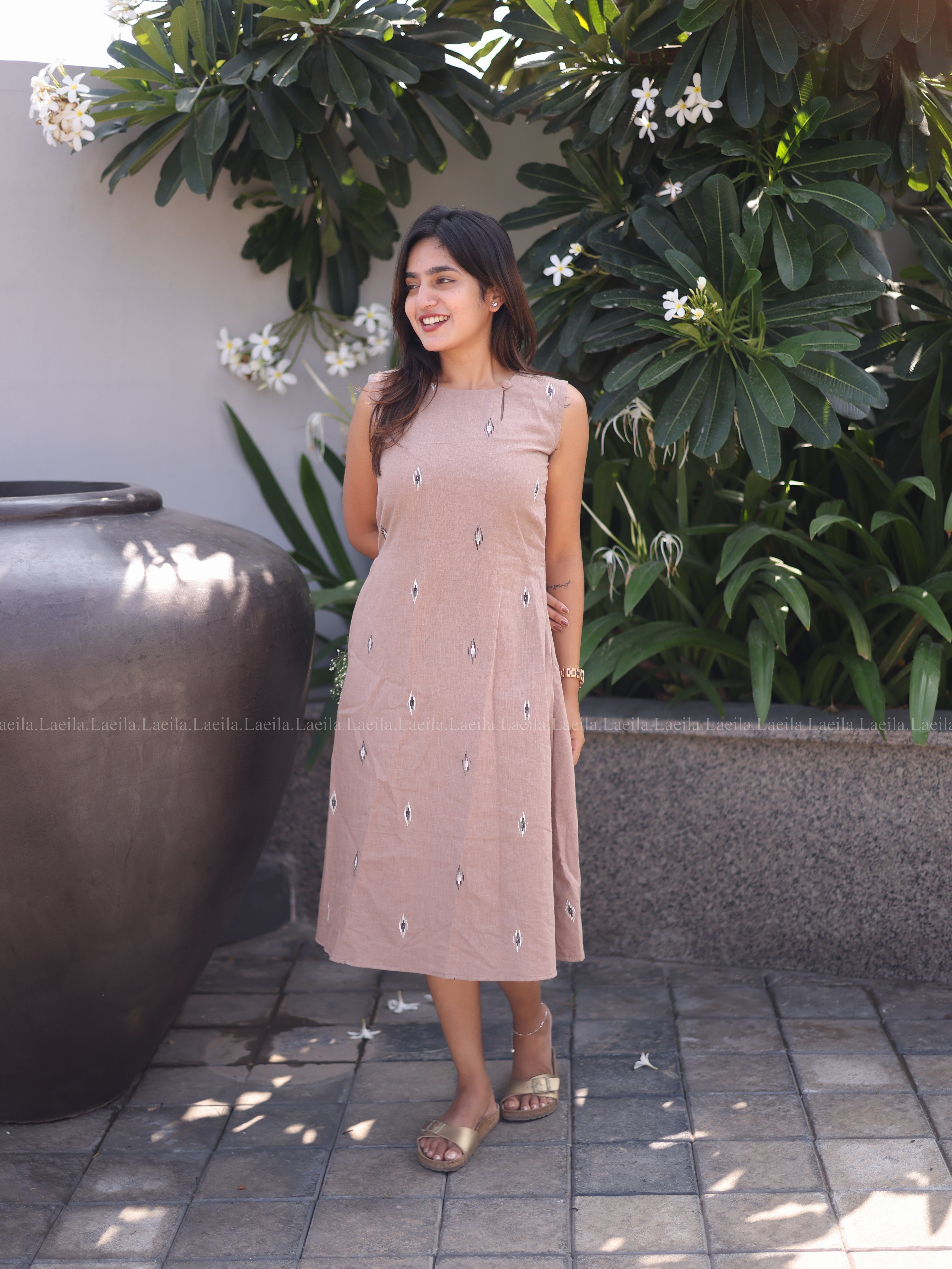 Beige A line dress