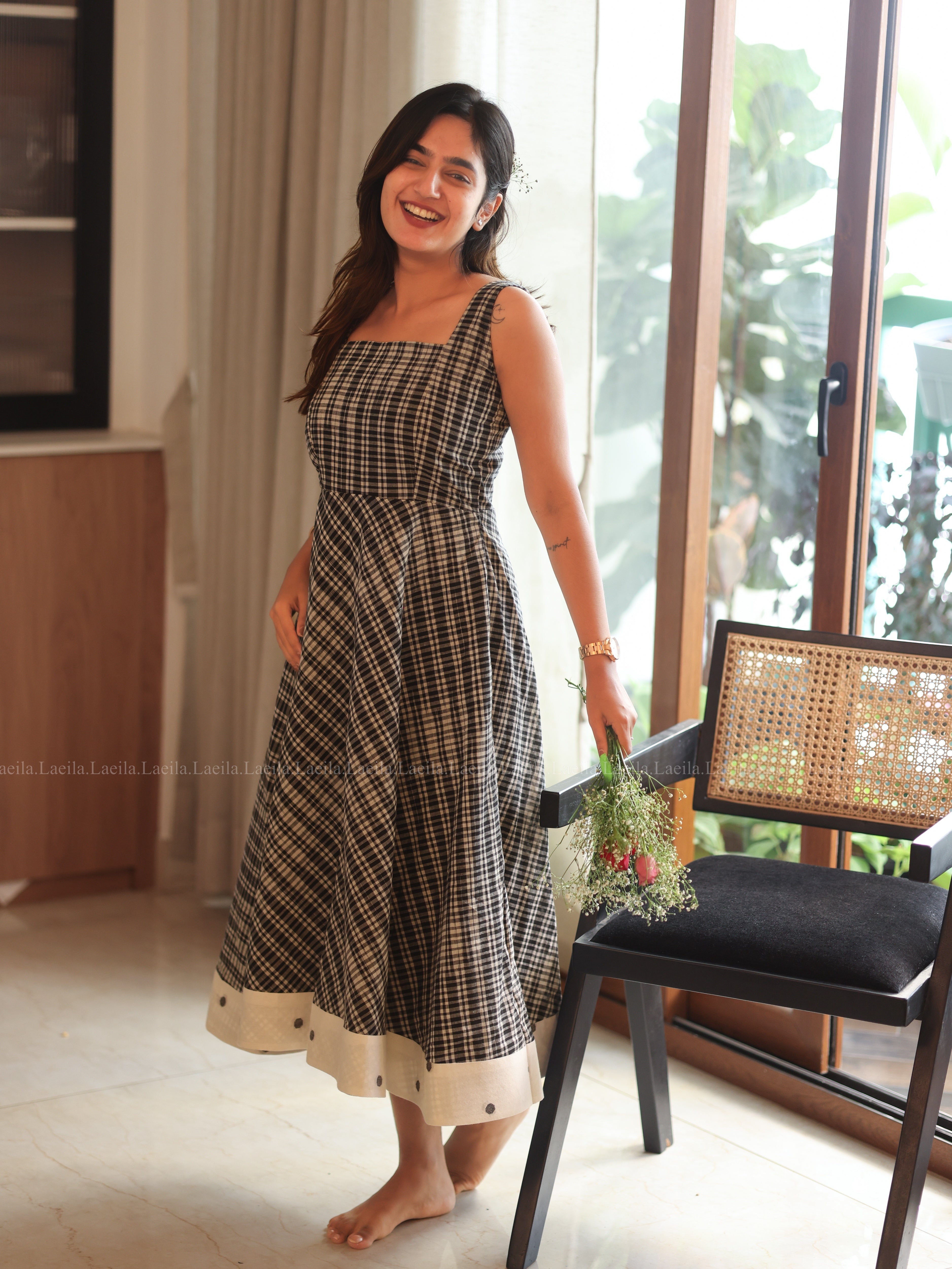 Black Checkered Dress