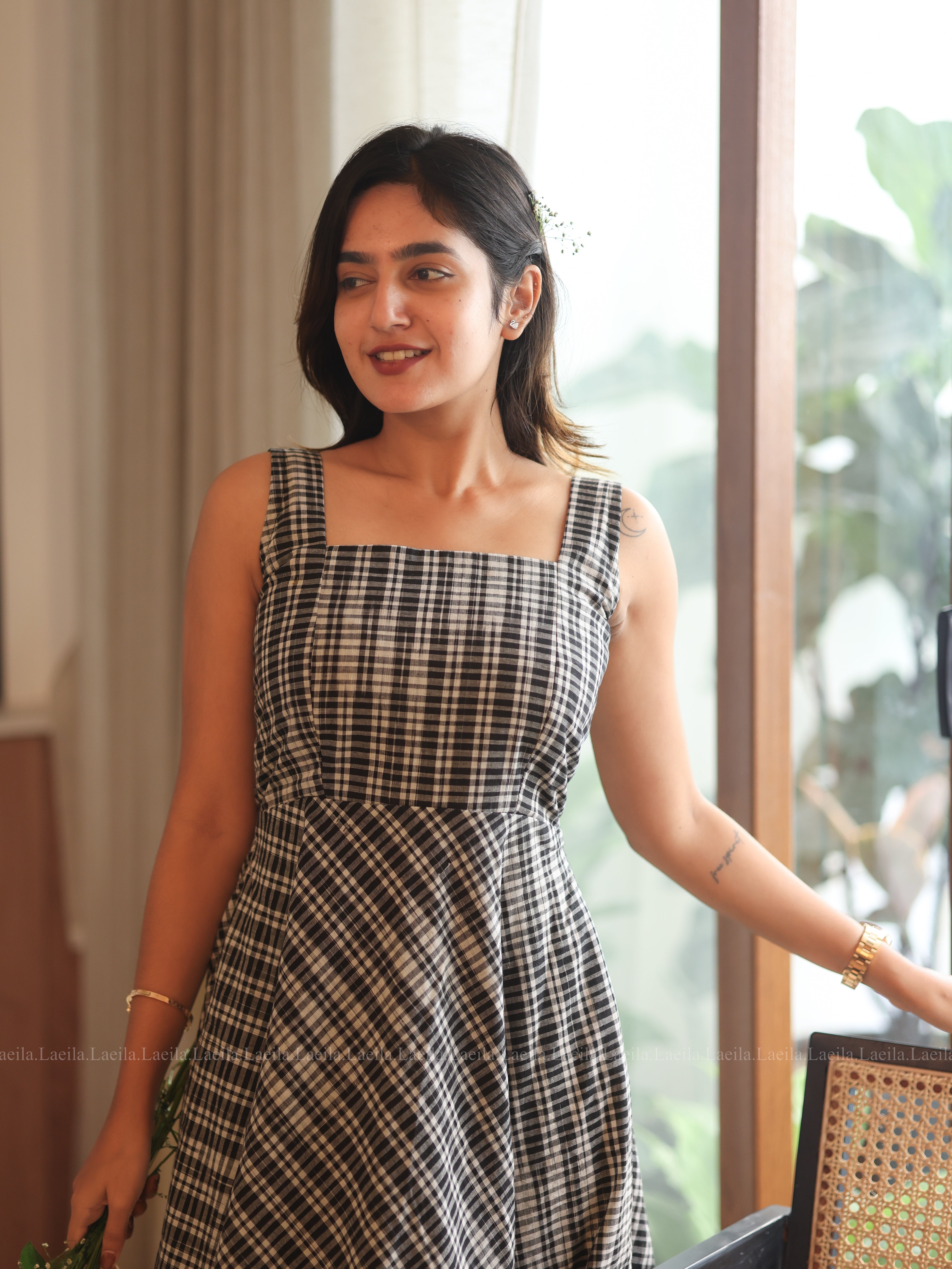 Black Checkered Dress