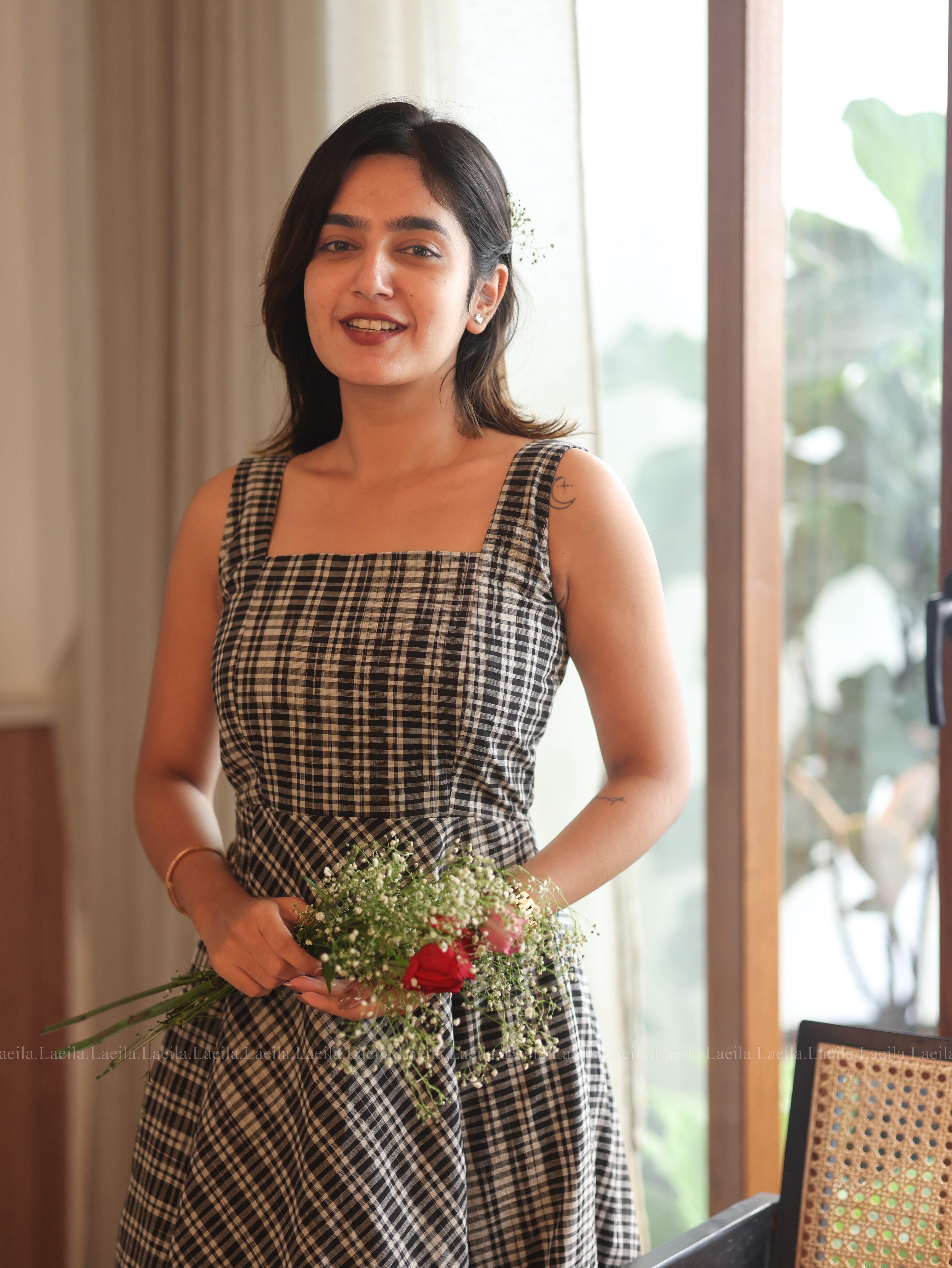 Black Checkered Dress