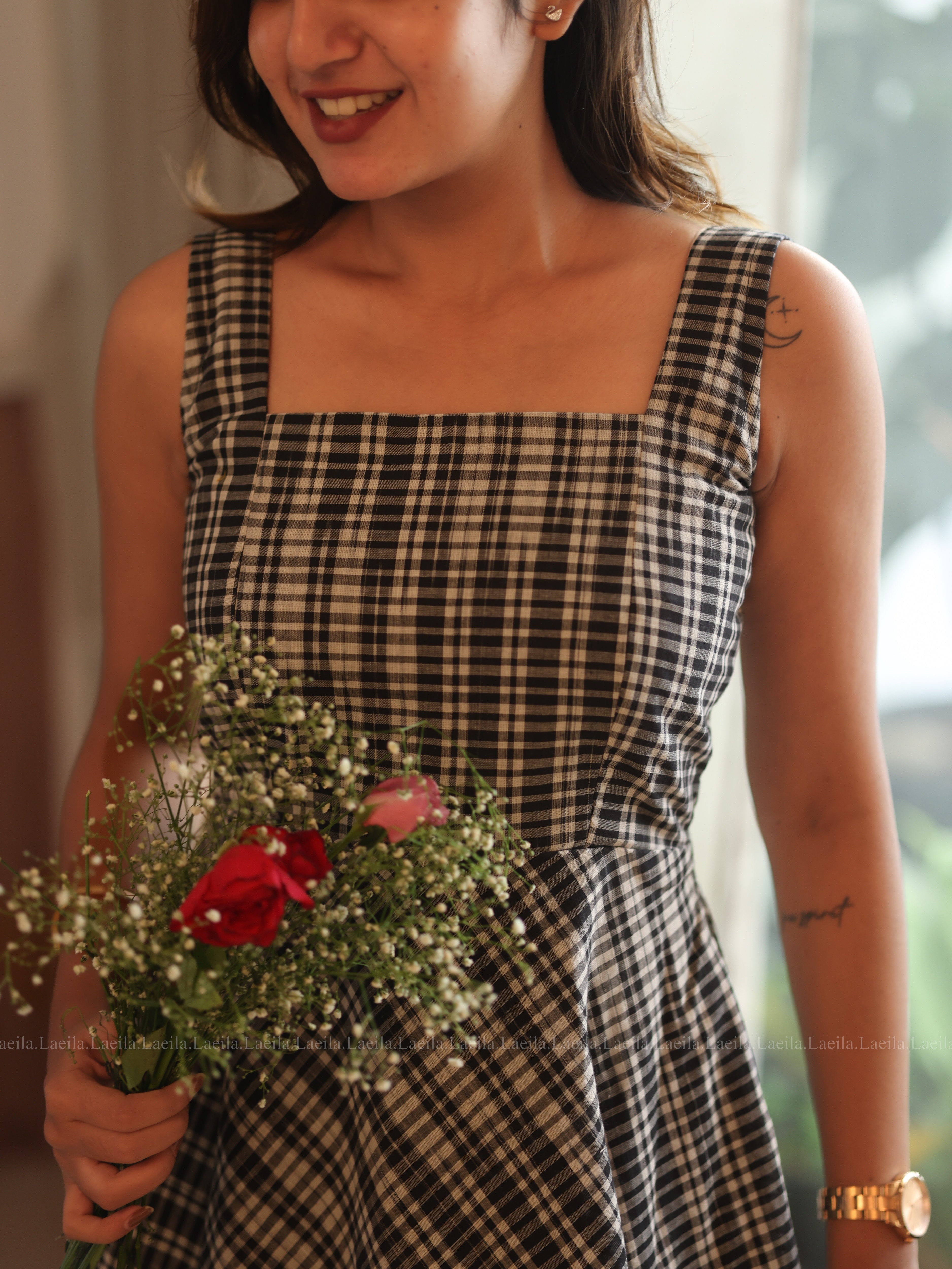 Black Checkered Dress