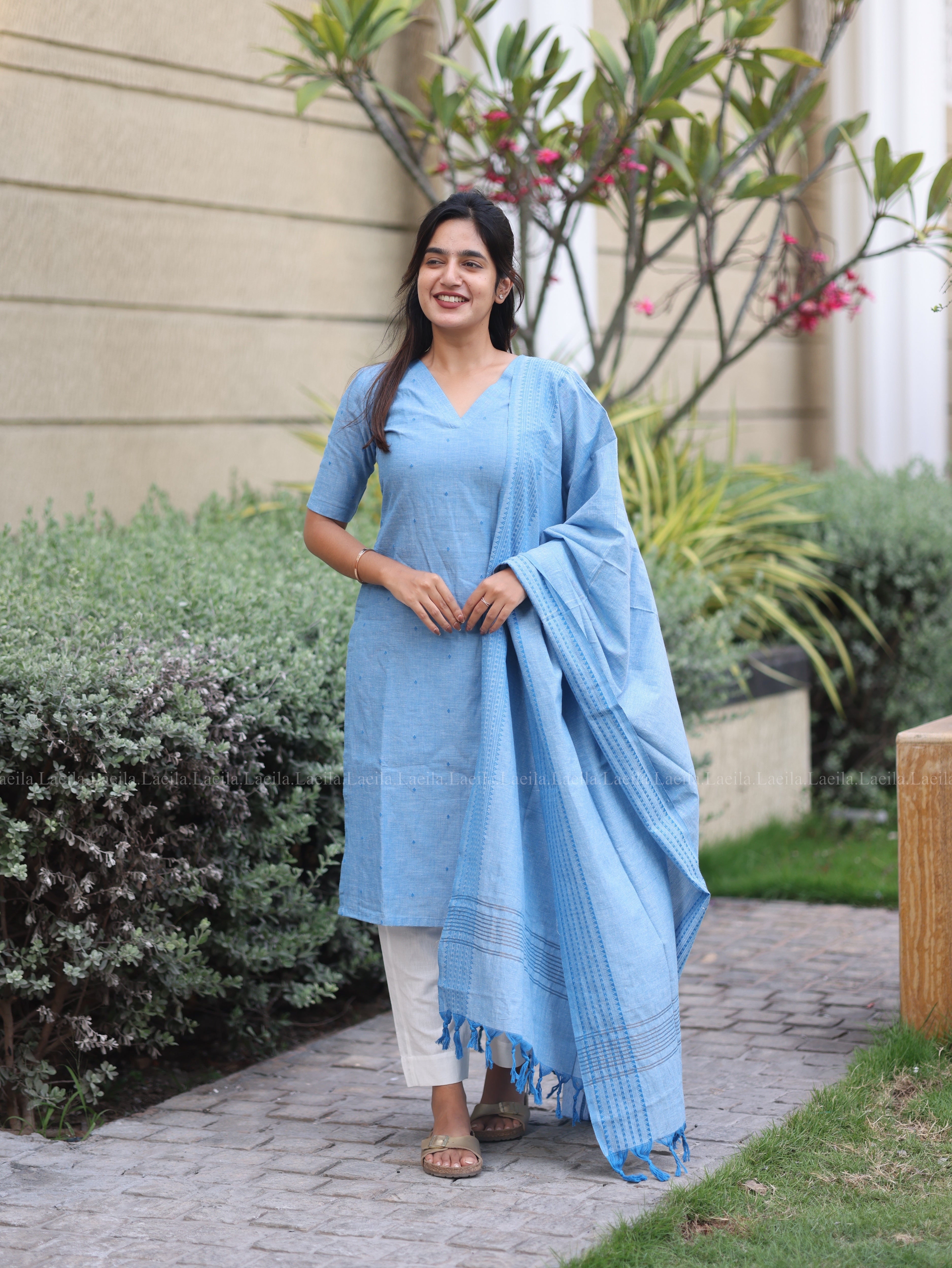 Sky Blue Kadhambari Set