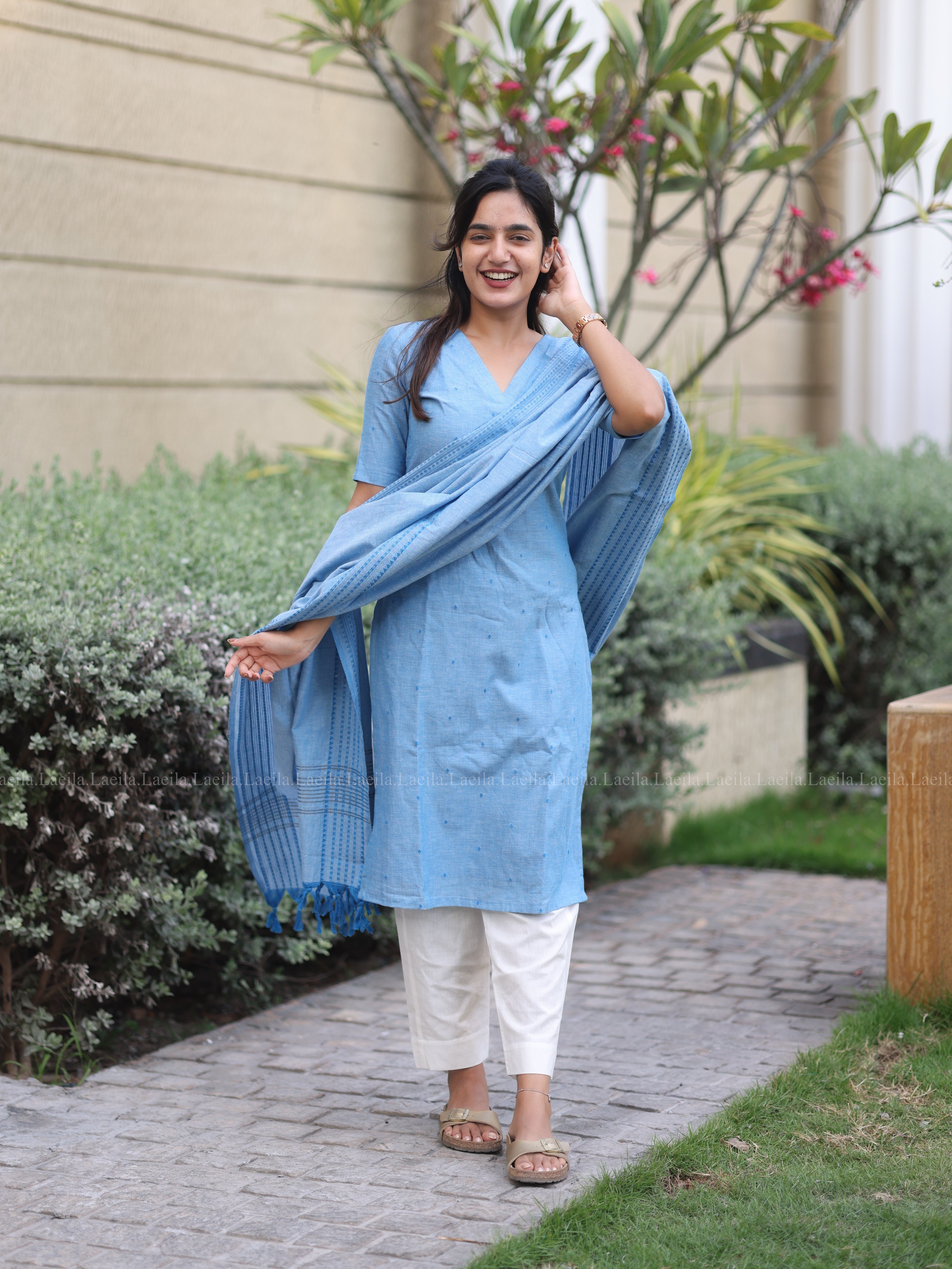 Sky Blue Kadhambari Set