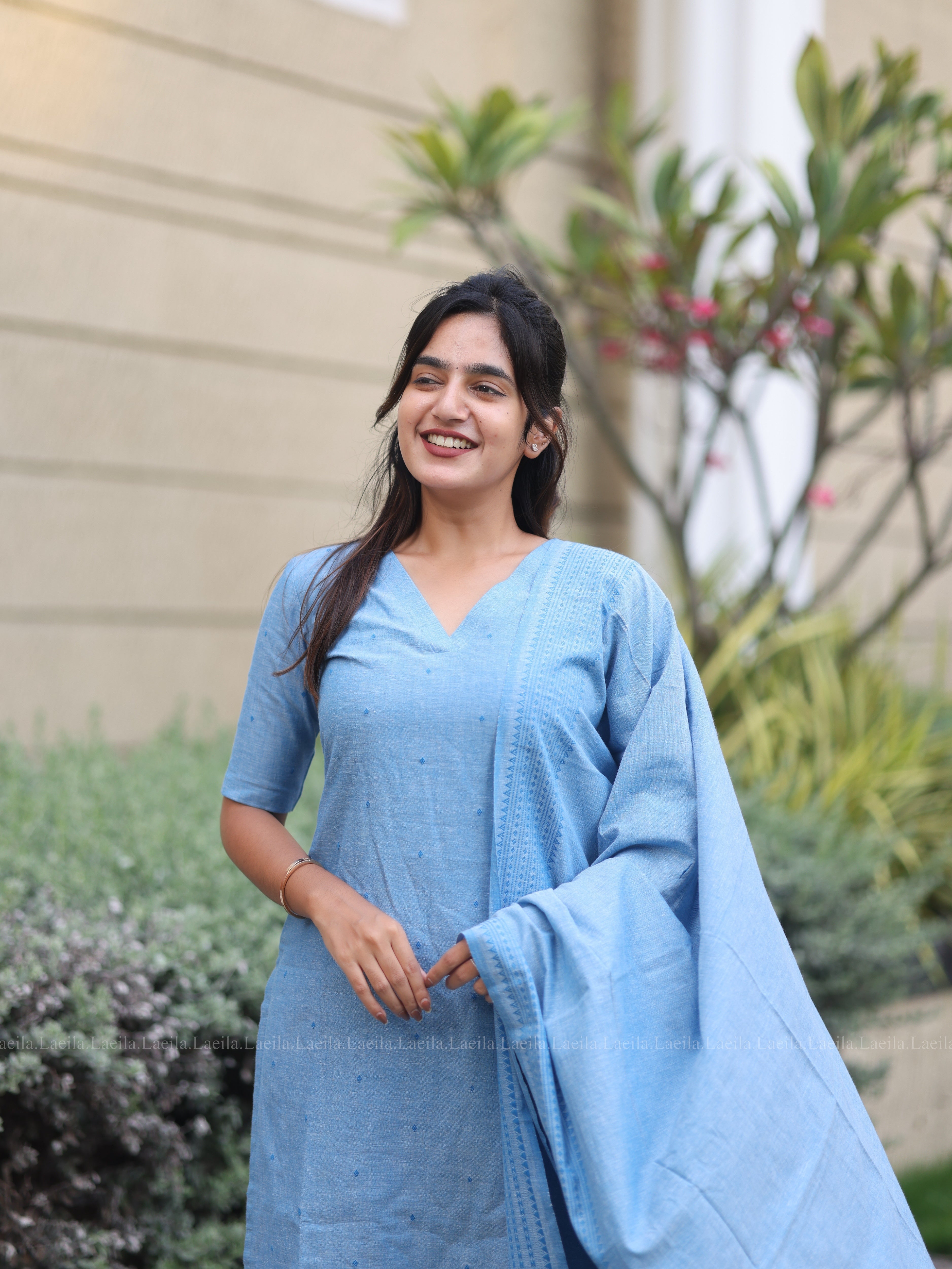 Sky Blue Kadhambari Set