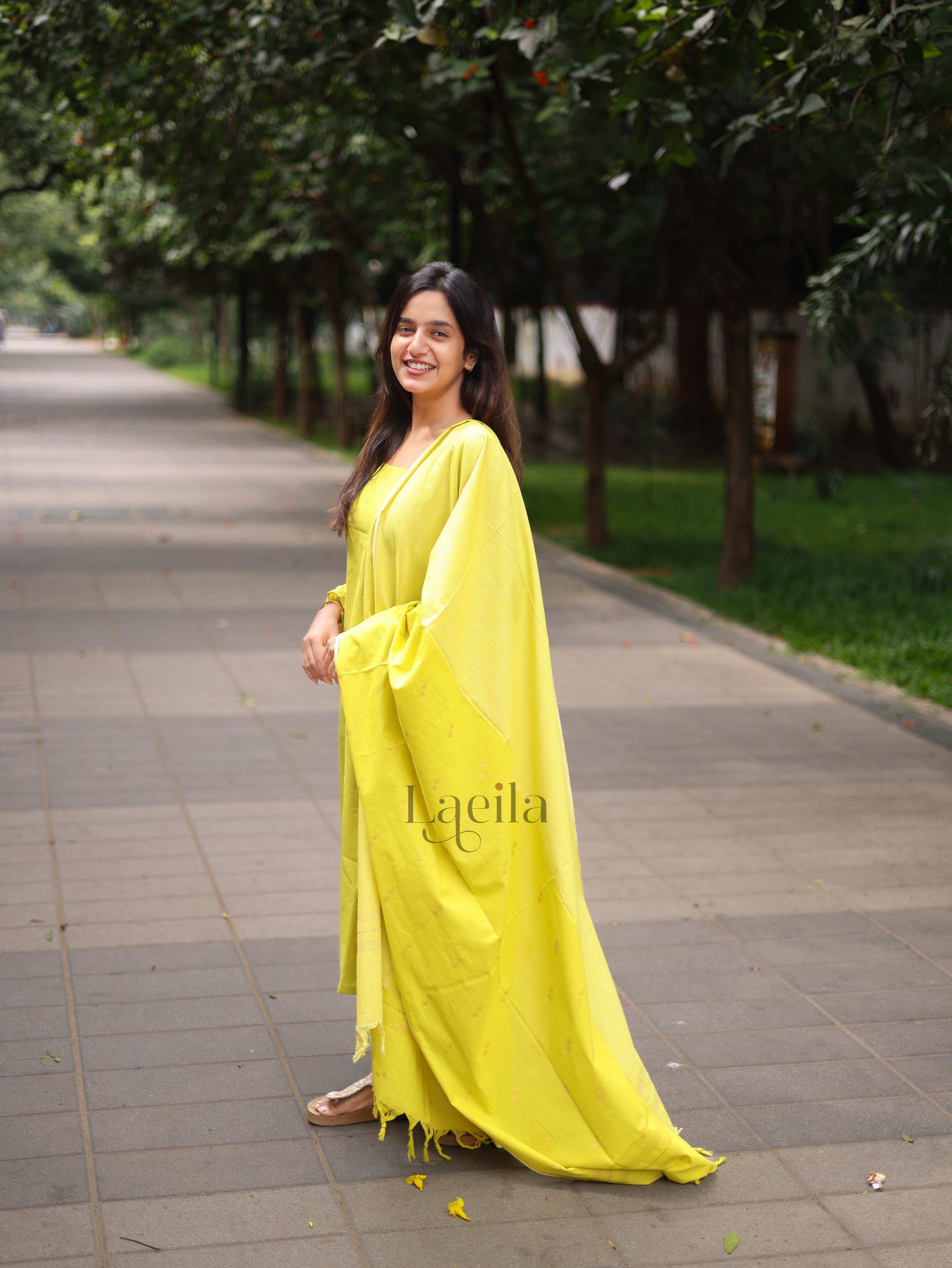 Green Cotton Kadhambari Set