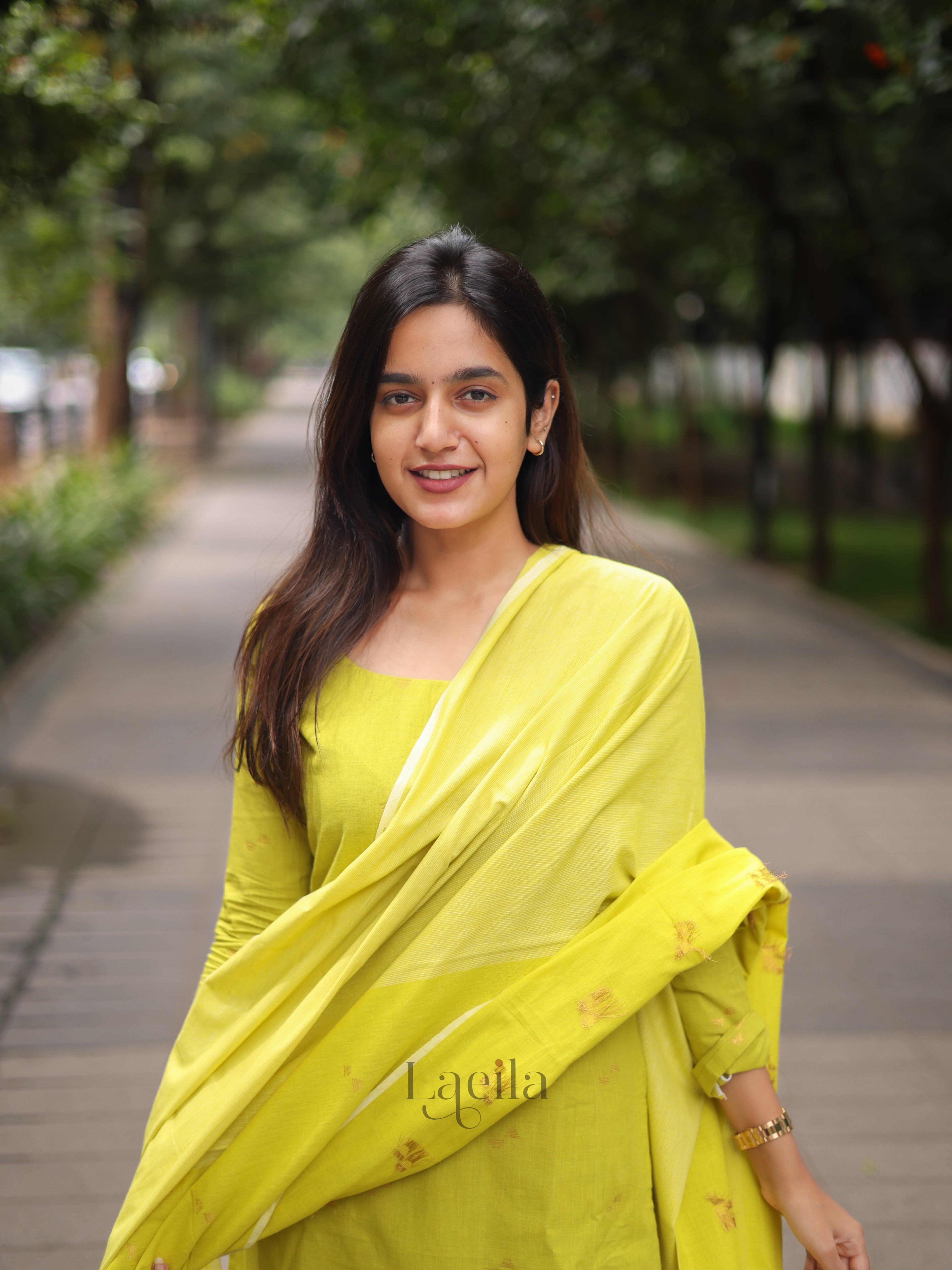 Green Cotton Kadhambari Set